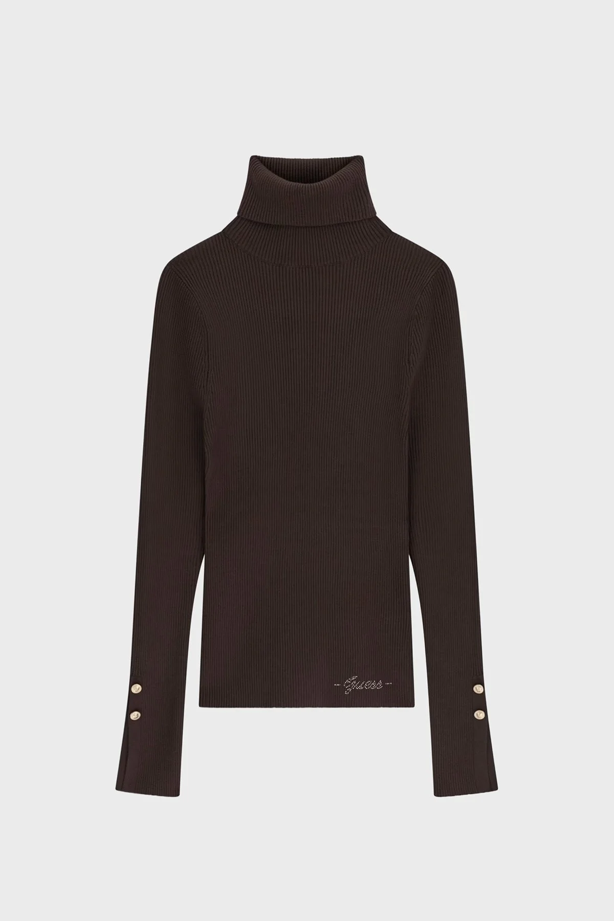 Guess Ls Tn Ellie Slim Fit Balıkçı Yaka Fitilli W6BR29Z1417 Kadın Kazak W6BR29 Z1417 G1EA Kahve - 6