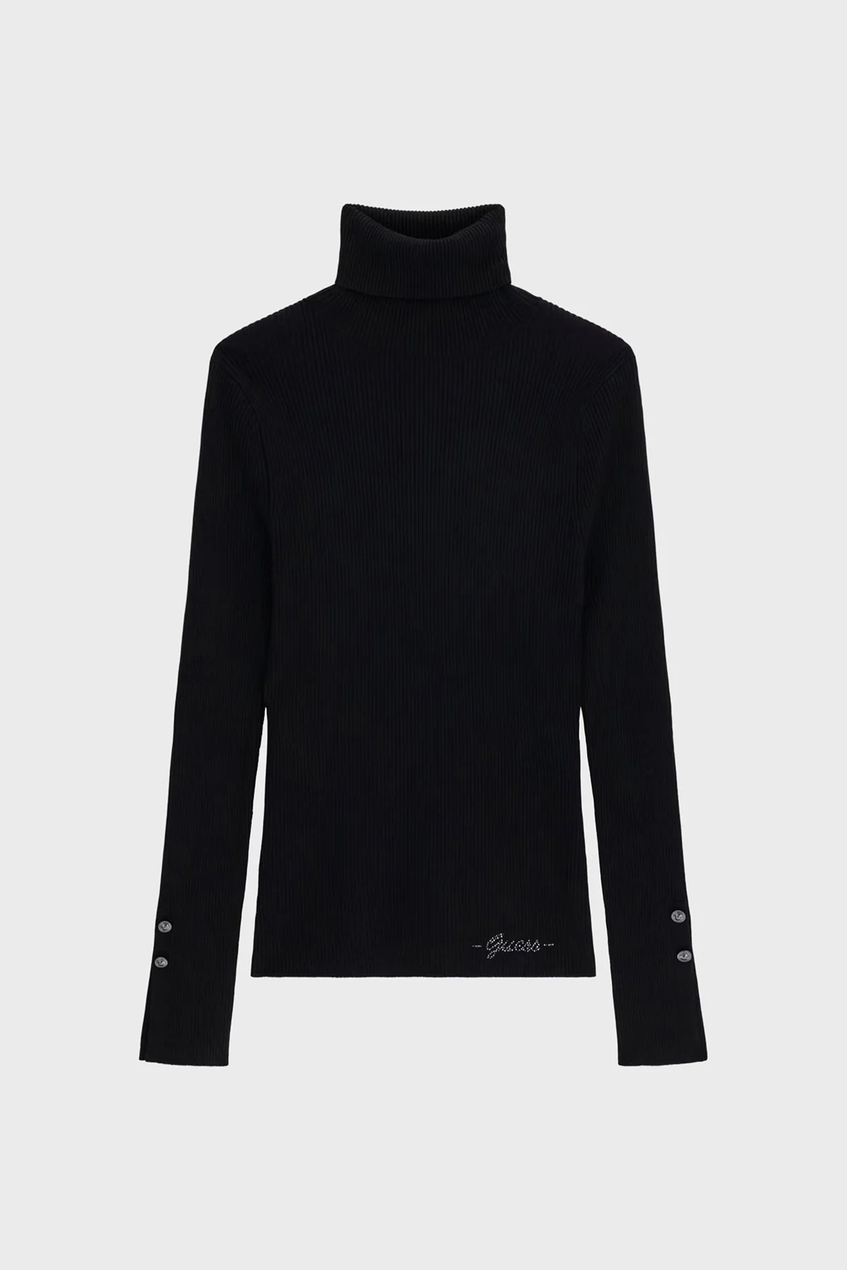 Guess Ls Tn Ellie Slim Fit Balıkçı Yaka Fittilli W6BR29Z1417 Kadın Kazak W6BR29 Z1417 JBLK Siyah - 6