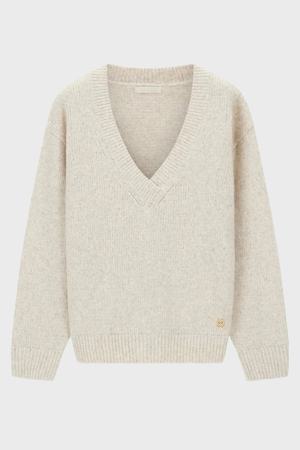 Guess Ls Vn Jolene Yün Karışımlı V Yaka Kadın Kazak W6BR42 Z1438 FNPI Krem - 1