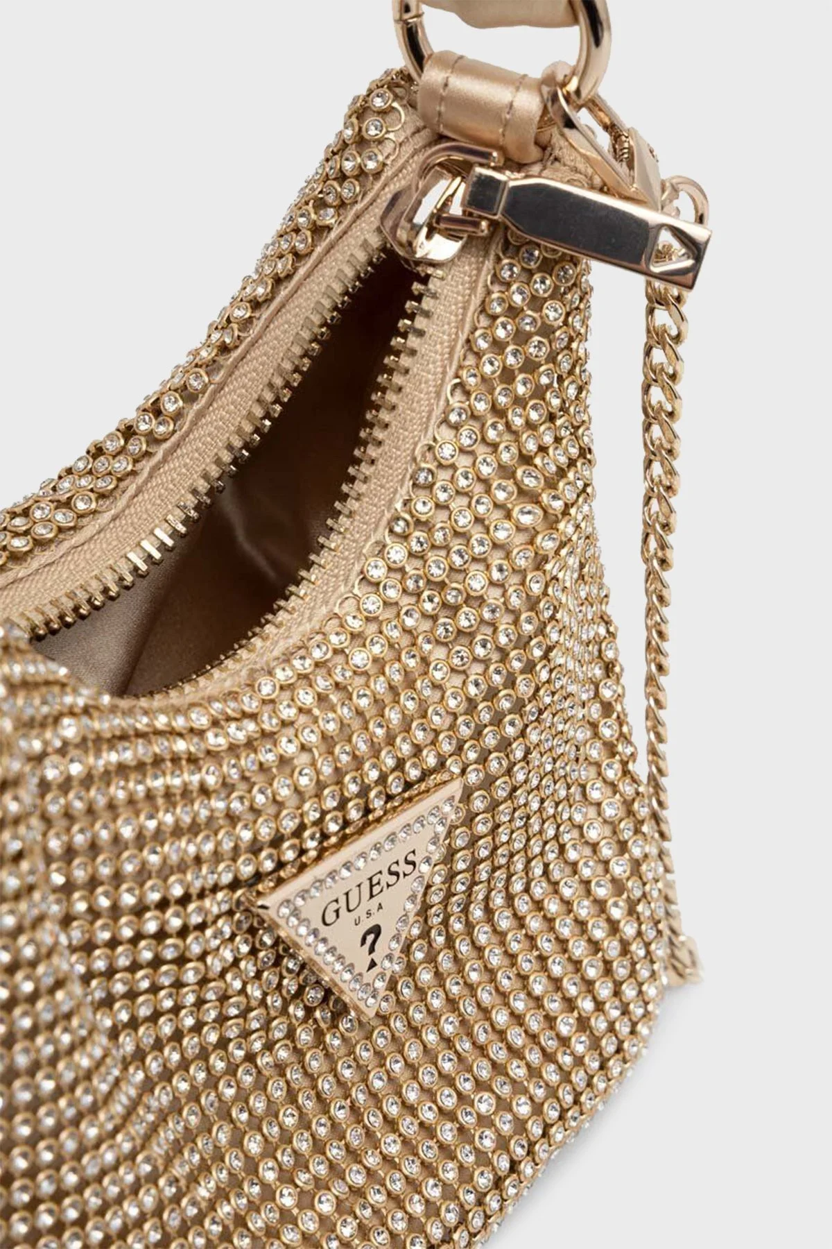Guess Lua Logolu Tamamı Taşlı Çıkarılabilir Zincir Askılı HWRG9205730 Bayan Çanta HWRG9205730 GOL GOLD - 4