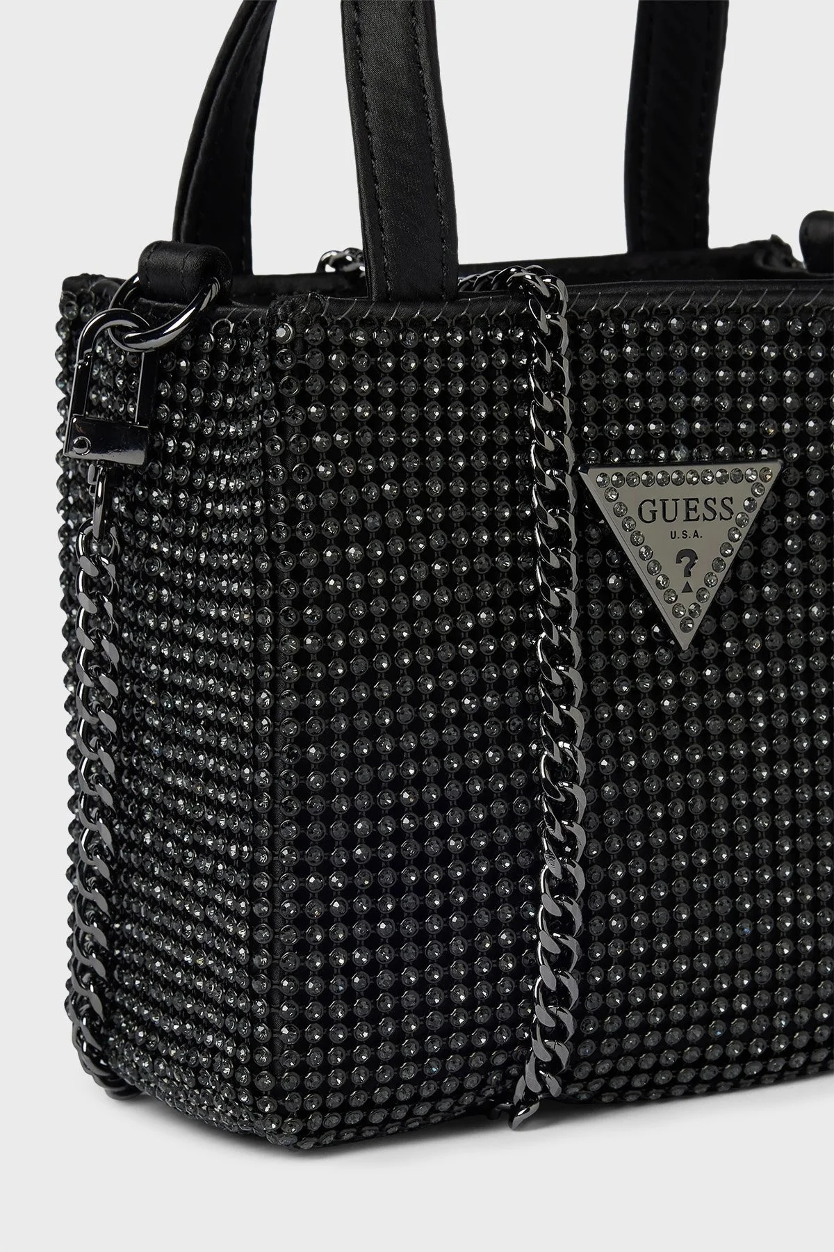 Guess Lua Logolu Tamamı Taşlı Çıkarılabilir Zincir Askılı HWRM9205770 Bayan Çanta HWRM9205770 BLA SİYAH - 5