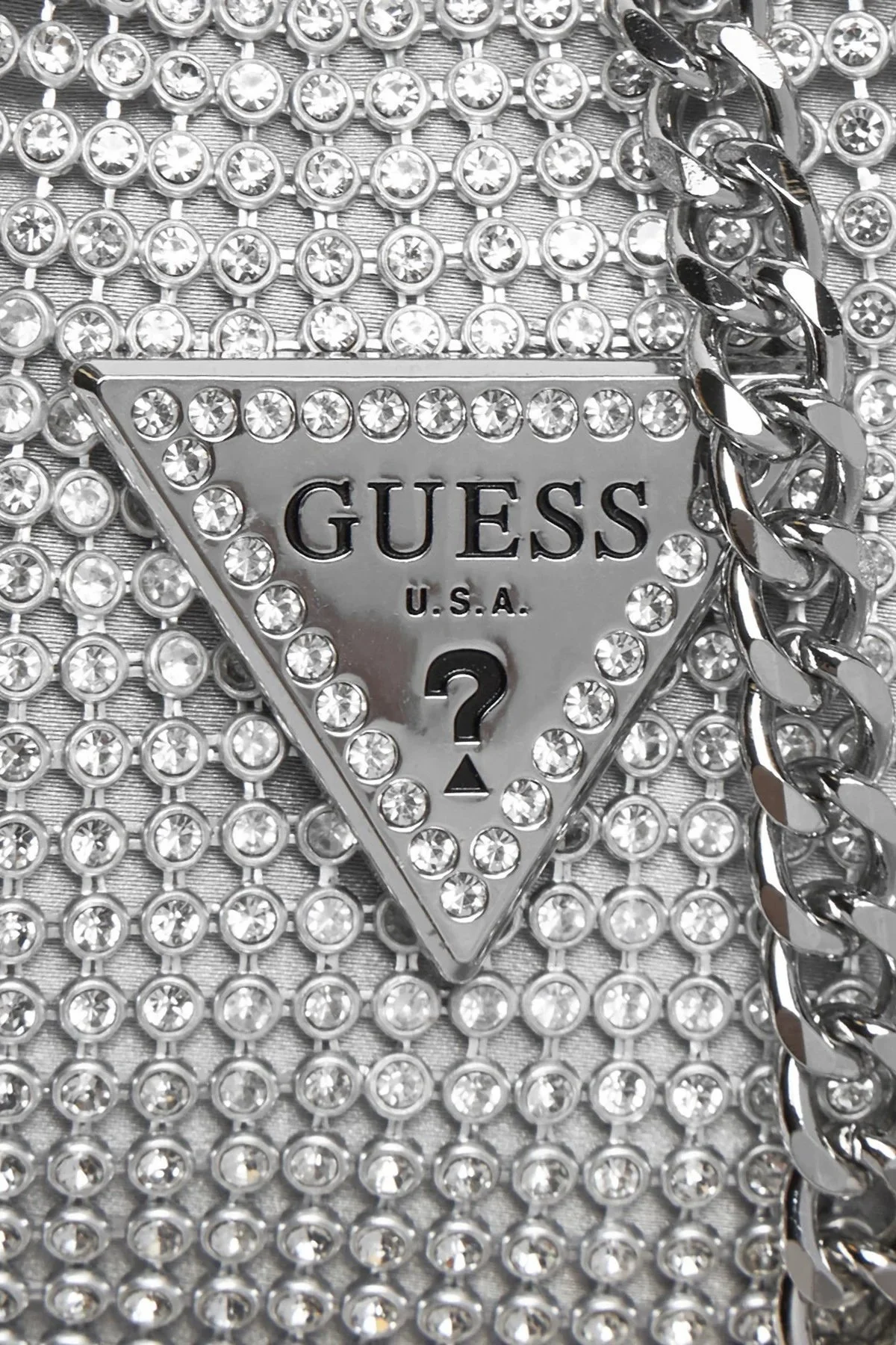 Guess Lua Logolu Tamamı Taşlı Çıkarılabilir Zincir Askılı HWRY9205730 Bayan Çanta HWRY9205730 SIL GÜMÜŞ - 2
