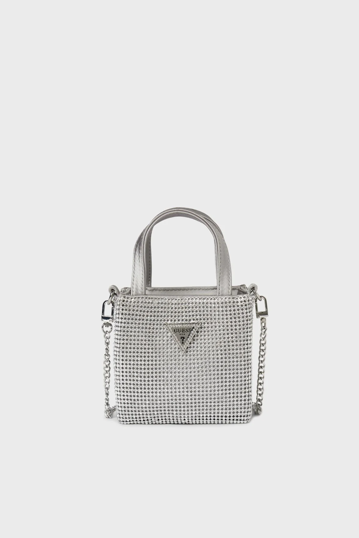 Guess Lua Logolu Tamamı Taşlı Çıkarılabilir Zincir Askılı HWRY9205770 Bayan Çanta HWRY9205770 SIL GÜMÜŞ - 1