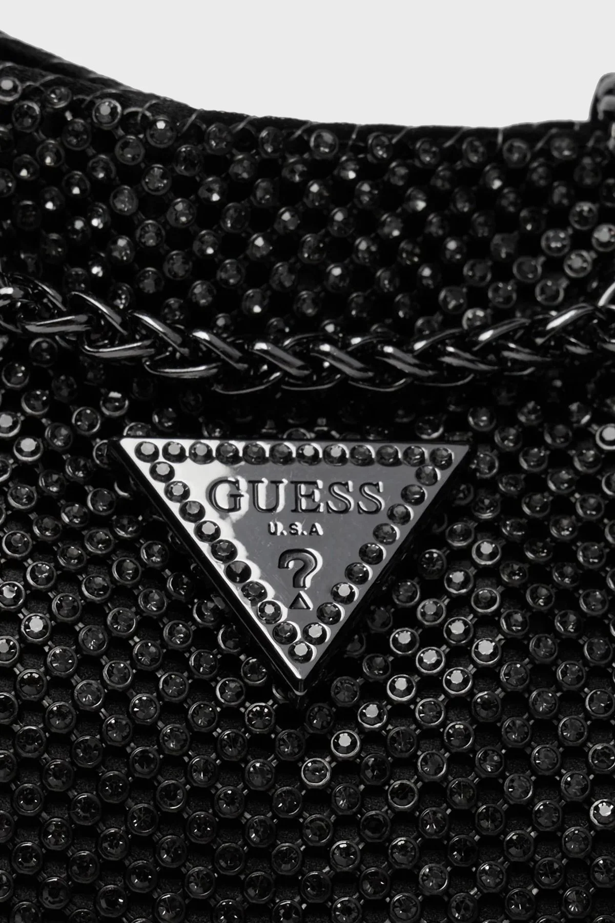 Guess Lua Logolu Taşlı Zincir Askılı HWRM9205750 Bayan Çanta HWRM92 05750 BLA SİYAH - 5