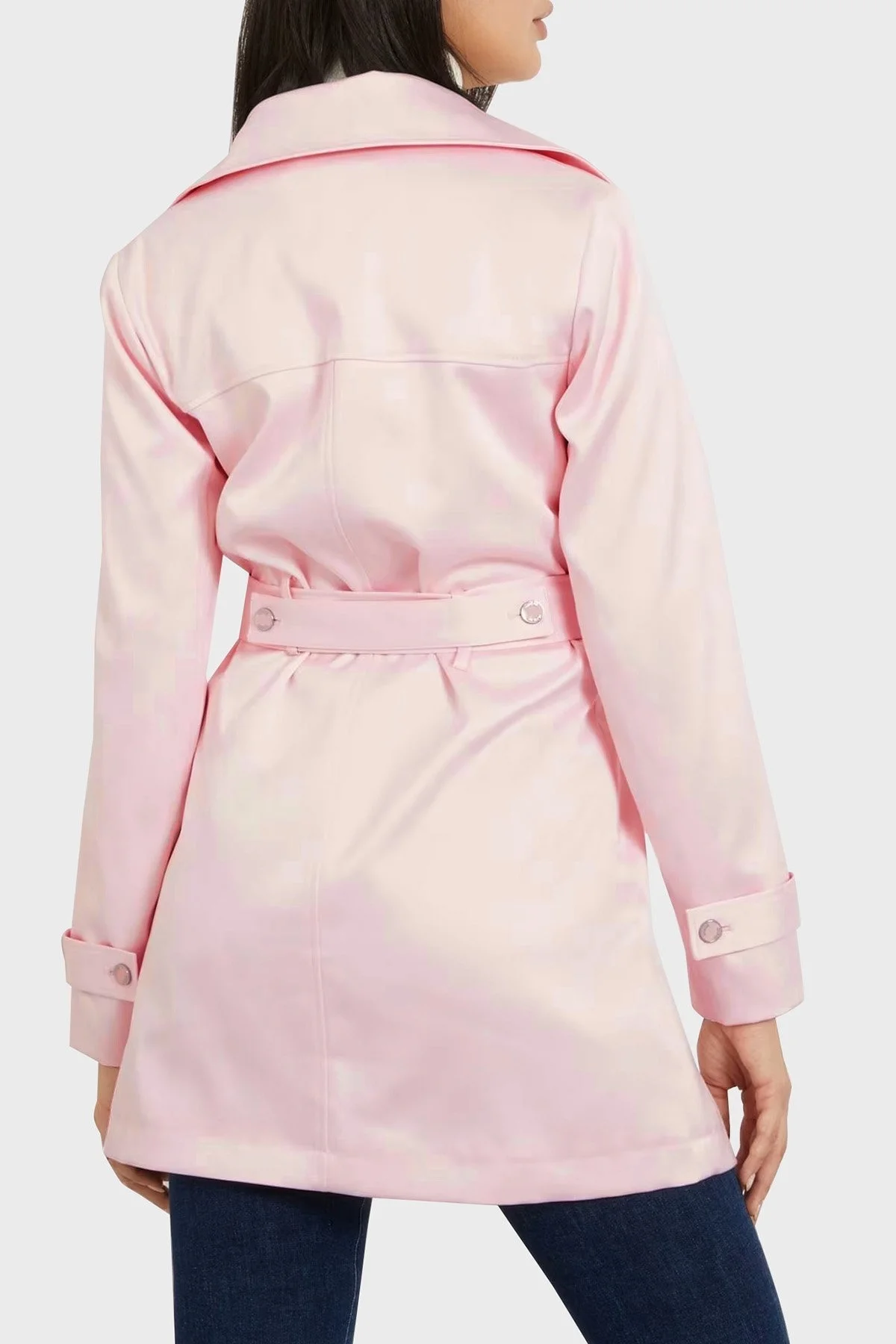 Guess Luana Regular Fit Saten W4RL08 WFJ02 Bayan Trençkot W4RL08WFJ02 A60W PUDRA - 2