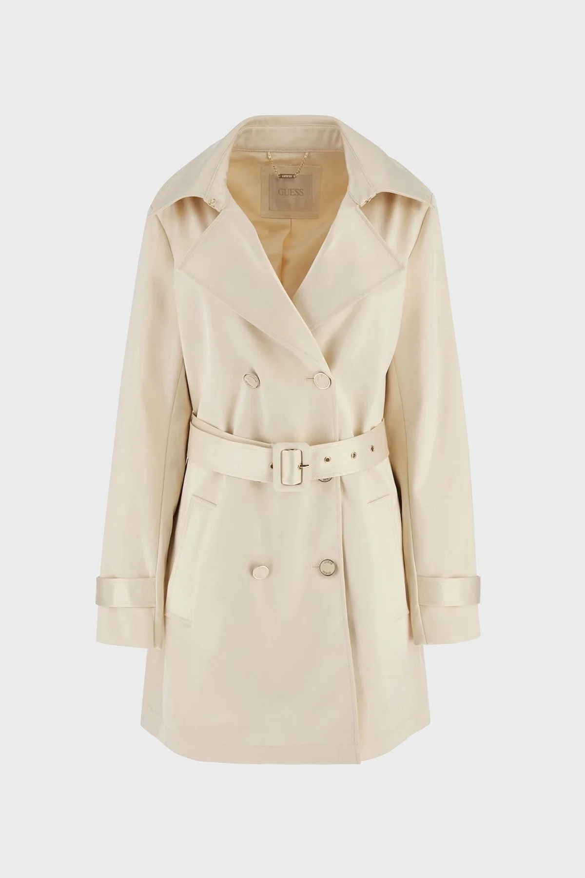 Guess Luana Regular Fit Saten W4RL08 WFJ02 Bayan Trençkot W4RL08WFJ02 G1F7 EKRU - 5