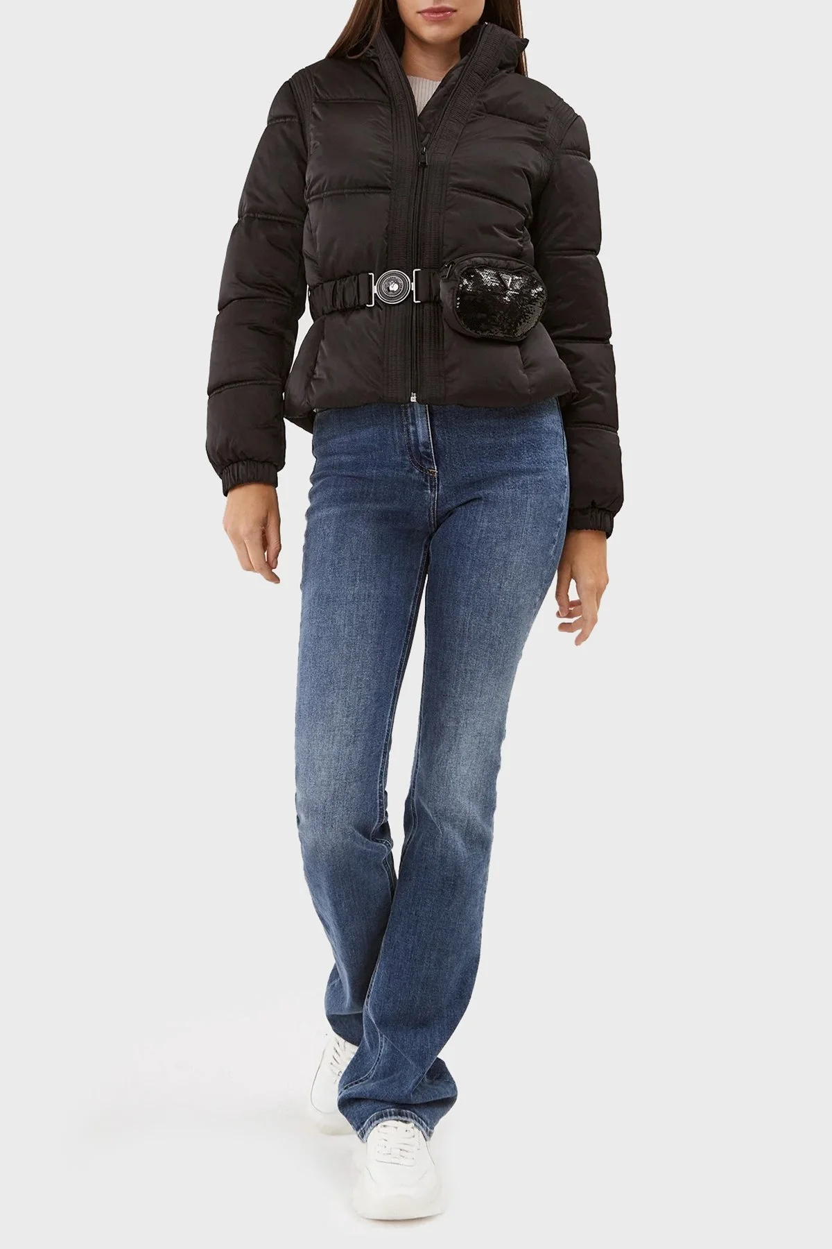 Guess Lucia Suya Dayanıklı Bel Çantalı Saten Bayan Mont W3BL19WEX12 JBLK SİYAH - 2