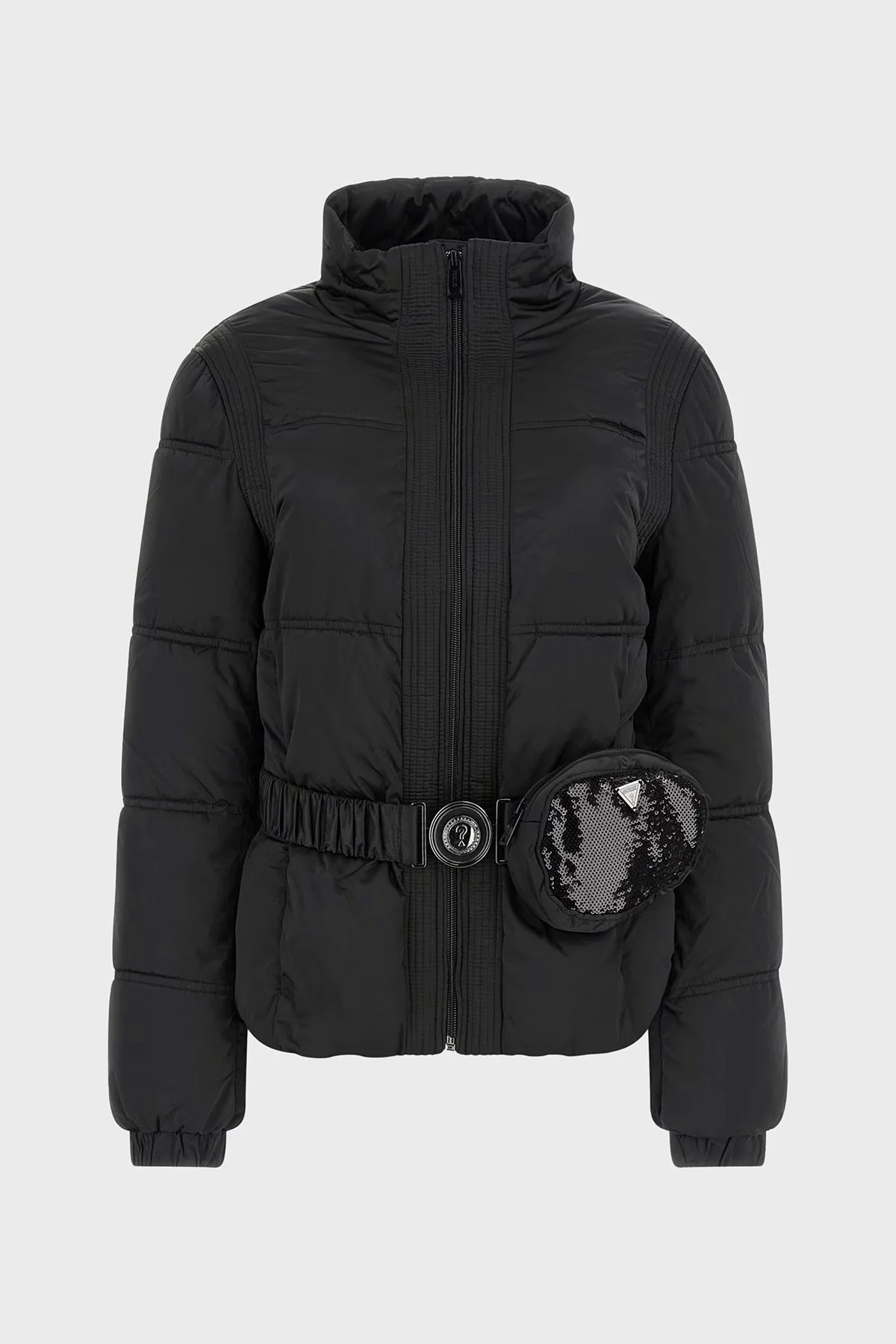 Guess Lucia Suya Dayanıklı Bel Çantalı Saten Bayan Mont W3BL19WEX12 JBLK SİYAH - 7