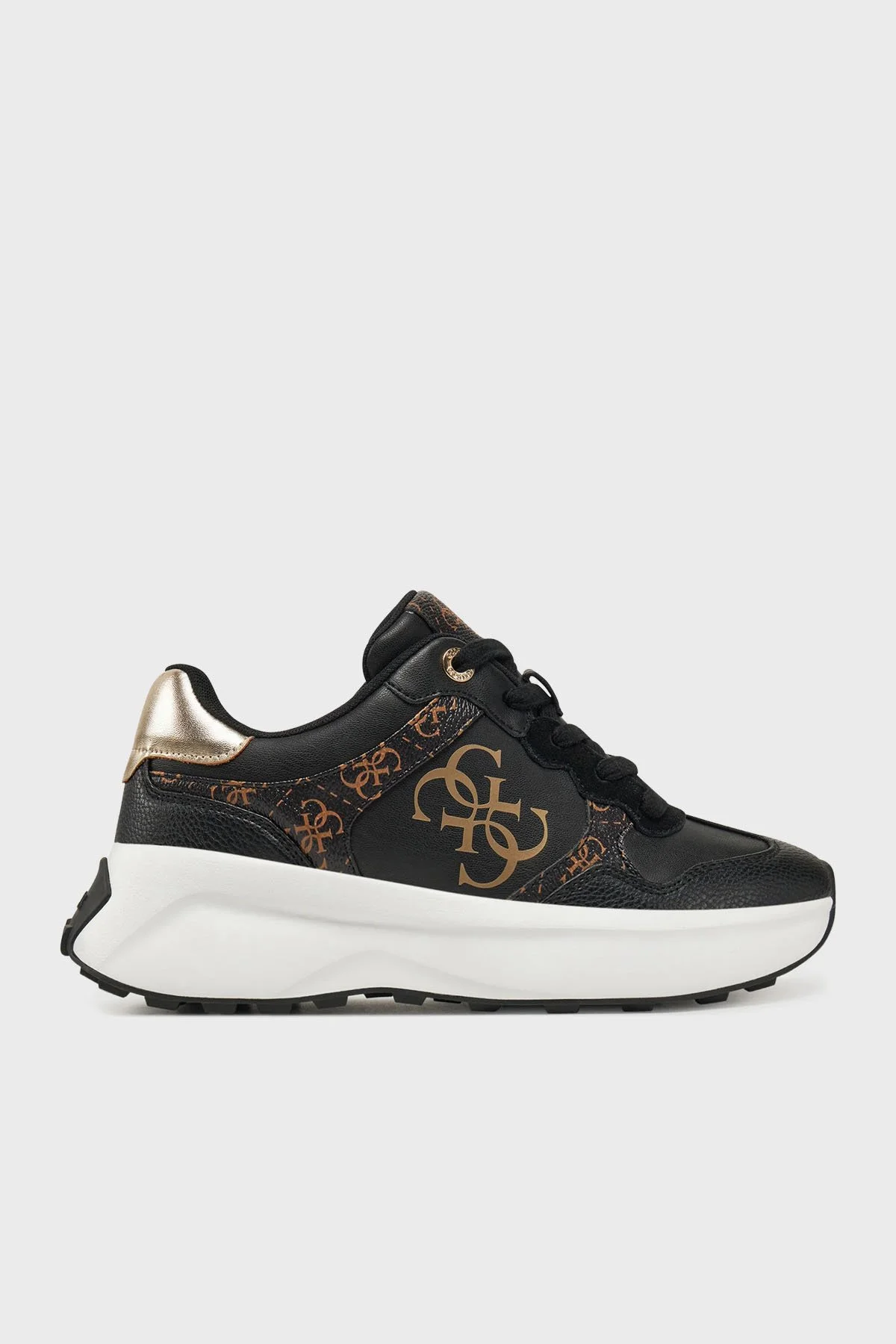 Guess Luckei 4G Logolu Sneaker FLPLUCFAL12 Kadın Ayakkabı FLPLUC FAL12 BLKBR SİYAH - 1