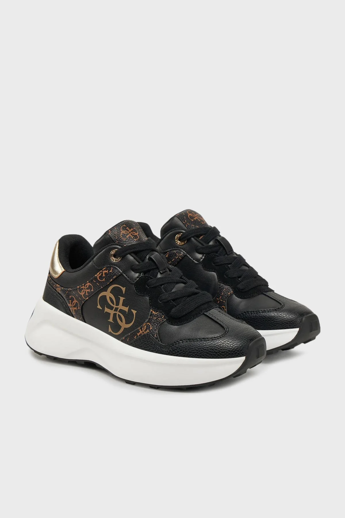 Guess Luckei 4G Logolu Sneaker FLPLUCFAL12 Kadın Ayakkabı FLPLUC FAL12 BLKBR SİYAH - 2
