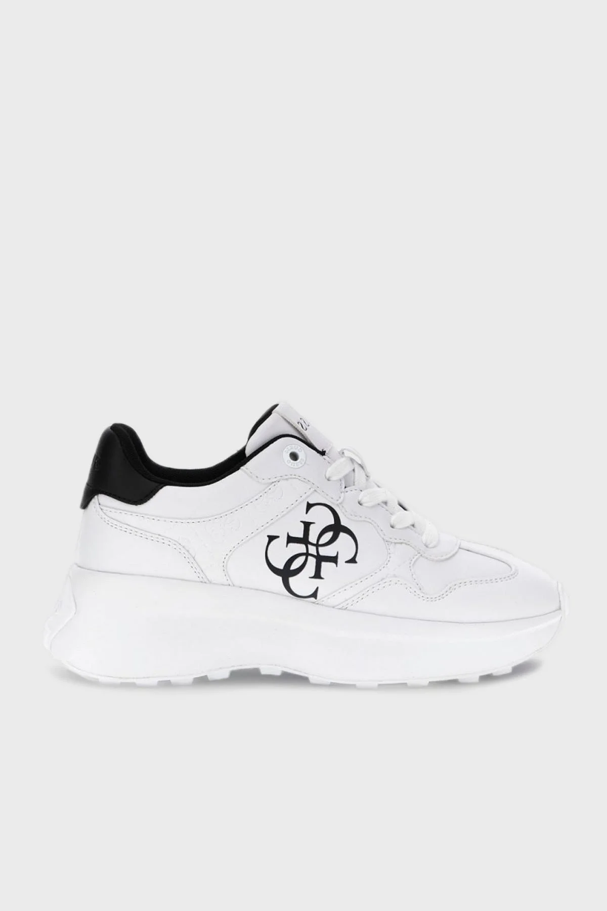 Guess Luckei Logolu Kalın Tabanlı Sneaker FLPLUCELE12 Kadın Ayakkabı FLPLUC ELE12 WHITE BEYAZ - 1
