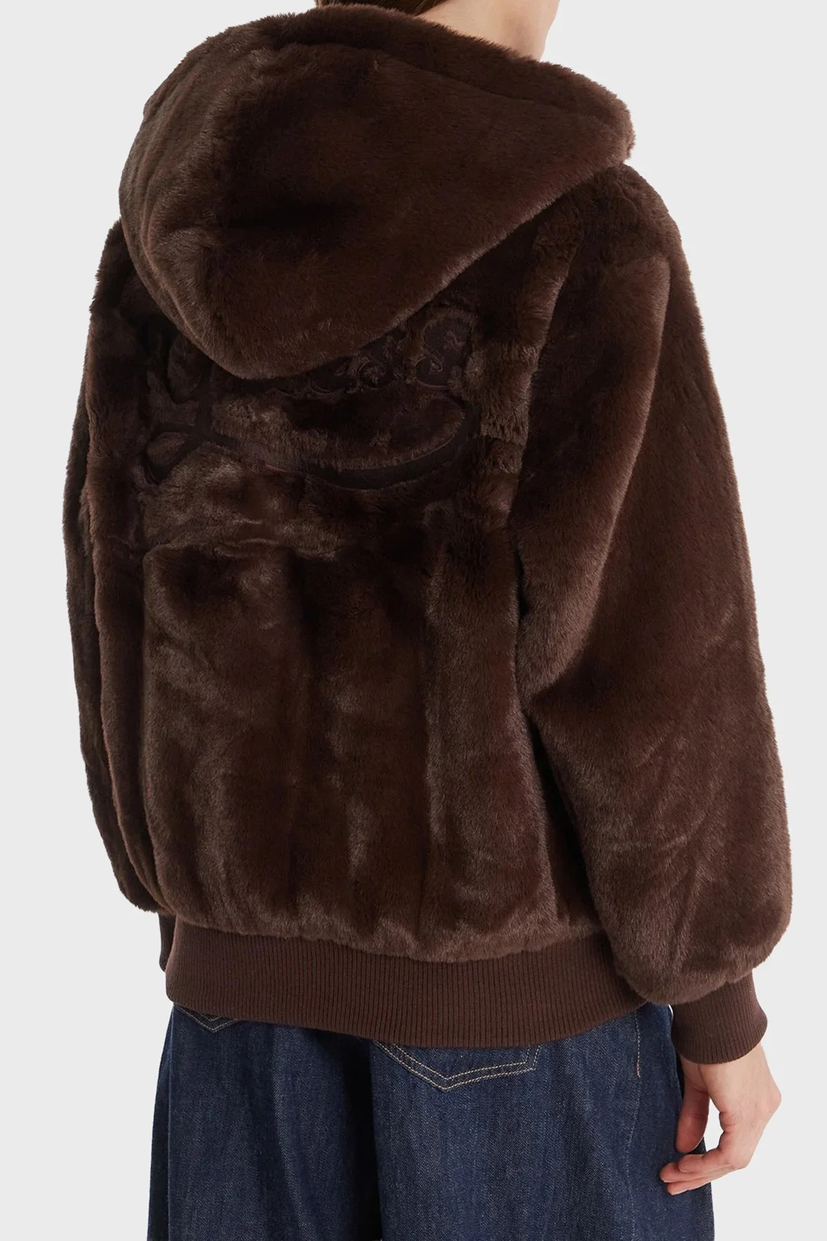 Guess Lucrezia Regular Fit Kapüşonlu Yaka Sırtta Logo Detaylı W5BL66W3890 Bayan Mont W5BL66 W3890 A11R KAHVE - 3