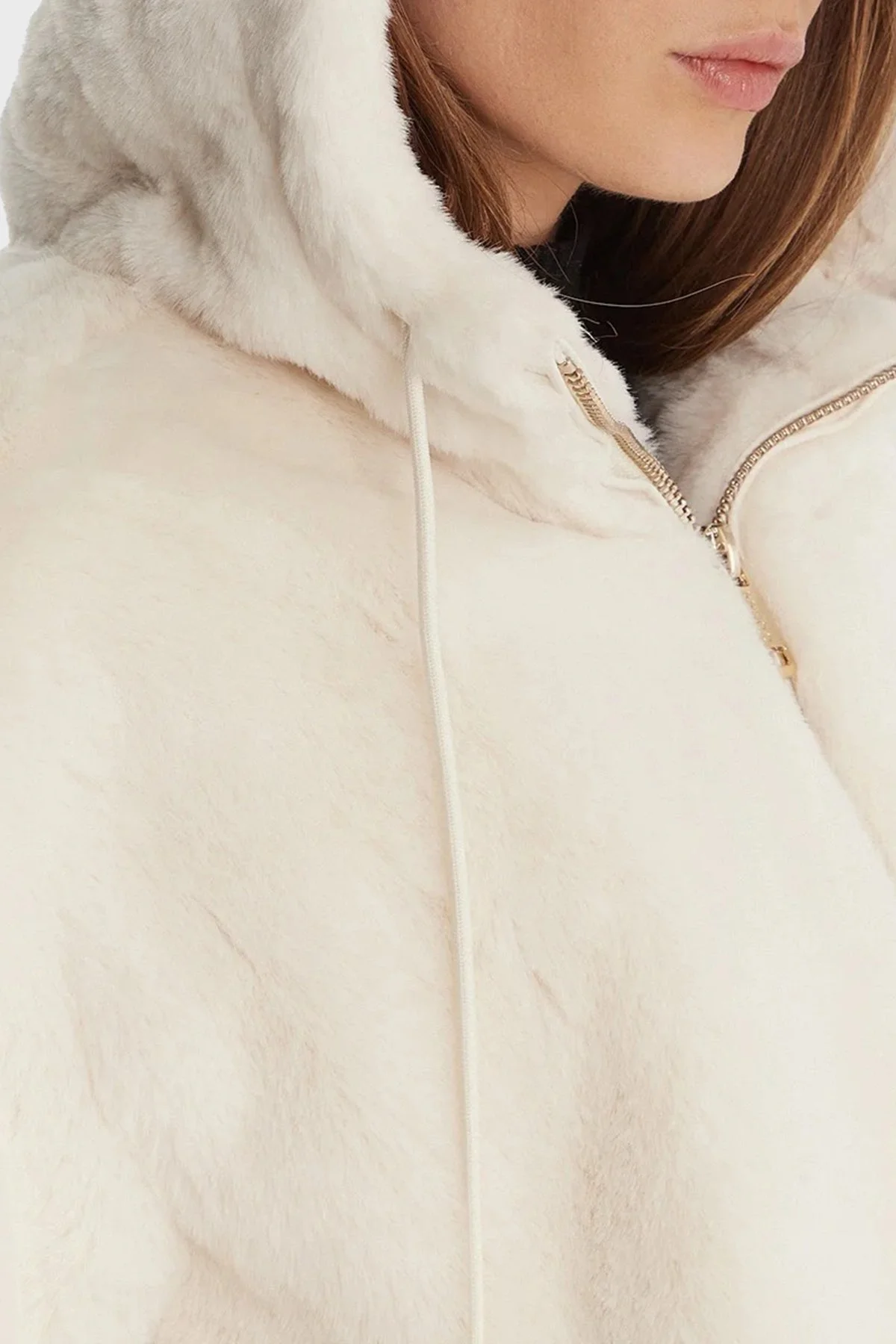 Guess Lucrezia Regular Fit Kapüşonlu Yaka Sırtta Logo Detaylı W5BL66W3890 Bayan Mont W5BL66 W3890 G012 EKRU - 4