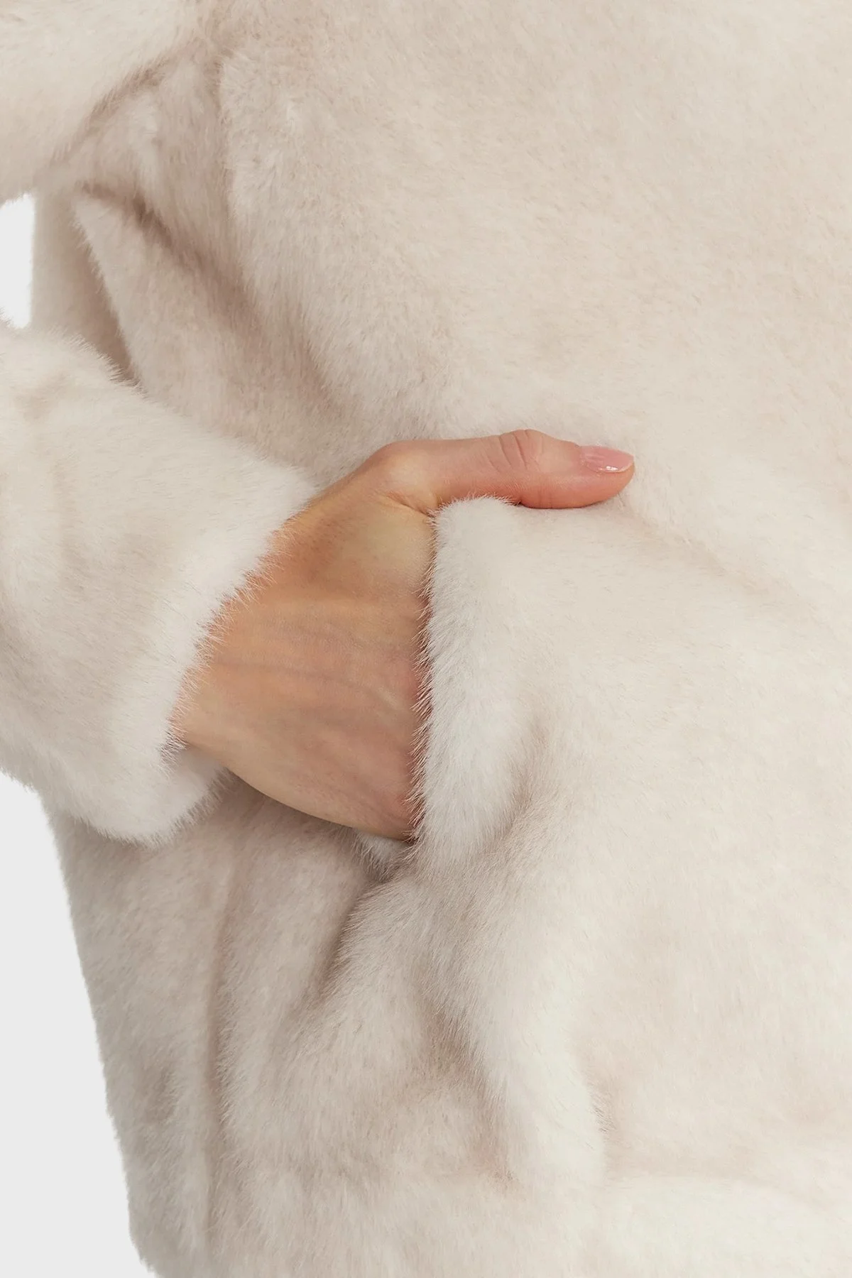 Guess Luna Regular Fit Dik Yaka Suni Kürk W5BL64W3920 Bayan Mont W5BL64 W3920 G012 EKRU - 4