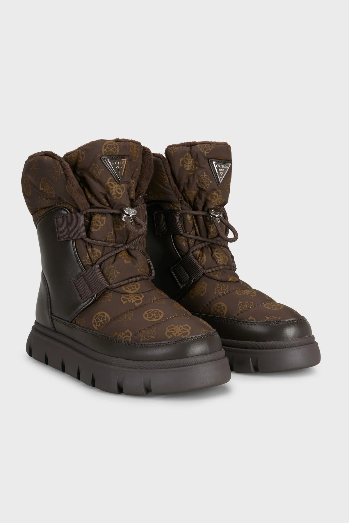 Guess Mabry Logolu Kalın Taban FLFMABFAL10 Kadın Bot FLFMAB FAL10 BROWN Kahve-krem - 3