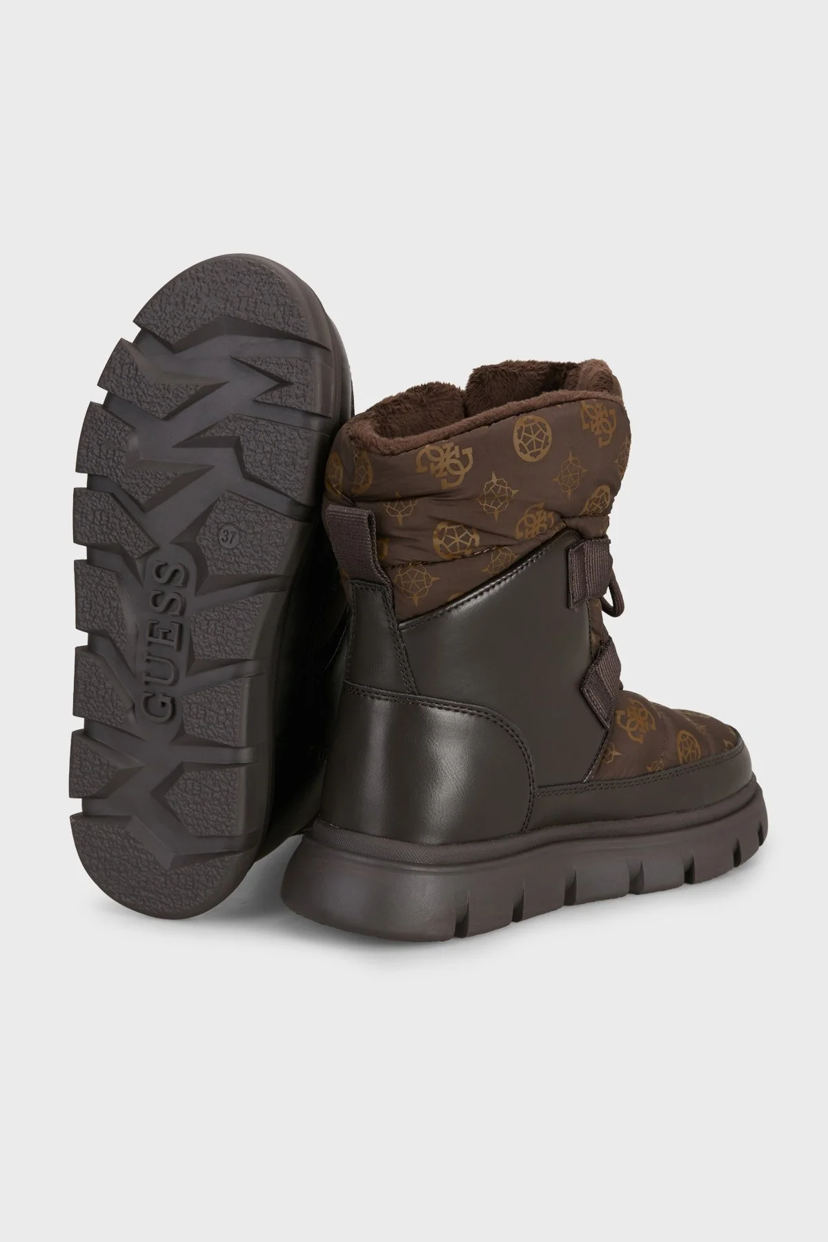 Guess Mabry Logolu Kalın Taban FLFMABFAL10 Kadın Bot FLFMAB FAL10 BROWN Kahve-krem - 4