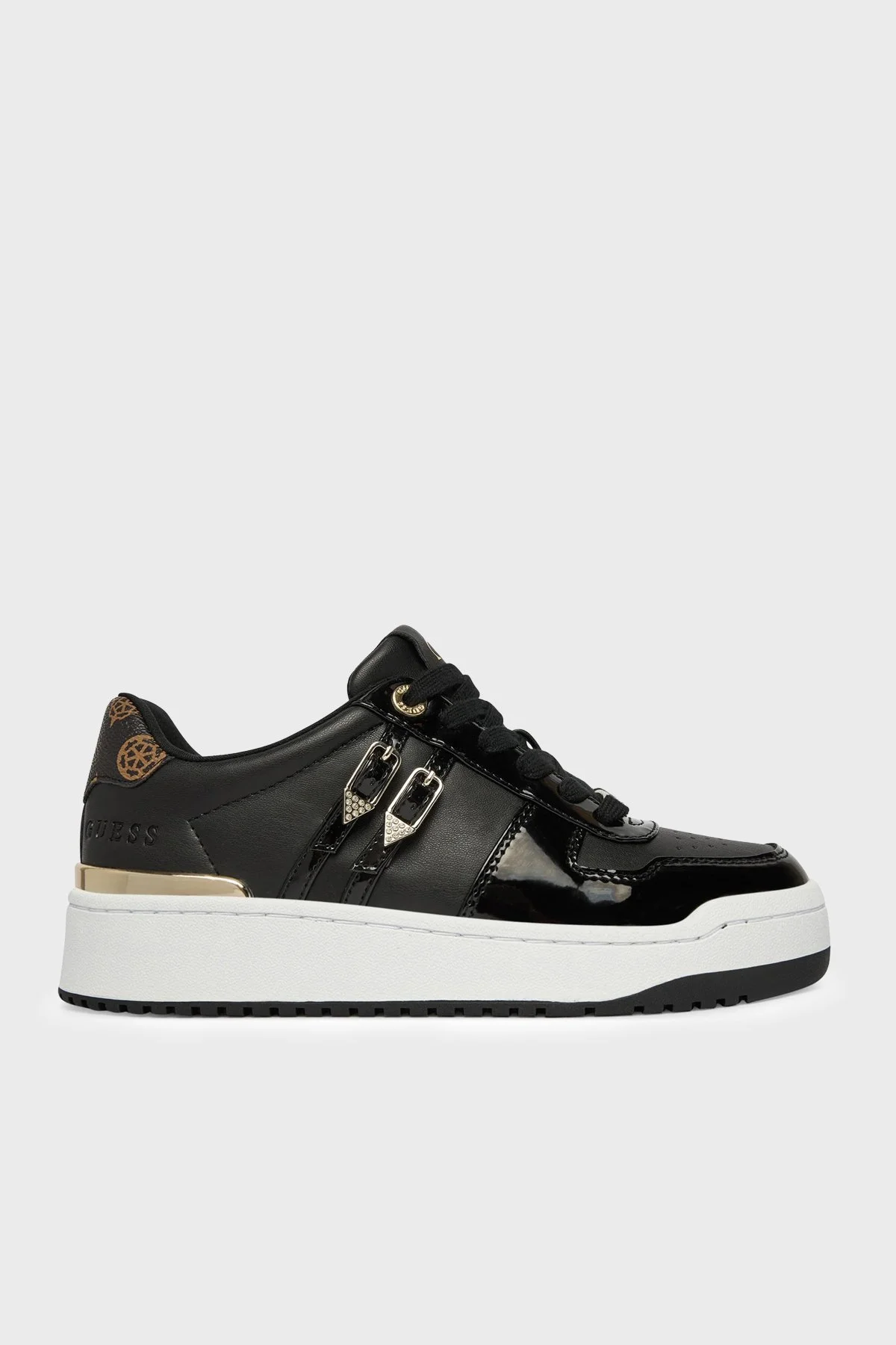 Guess Maggnet Logolu Sneaker FLFMAGELE12 Kadın Ayakkabı FLFMAG ELE12 BLACK Siyah - 1