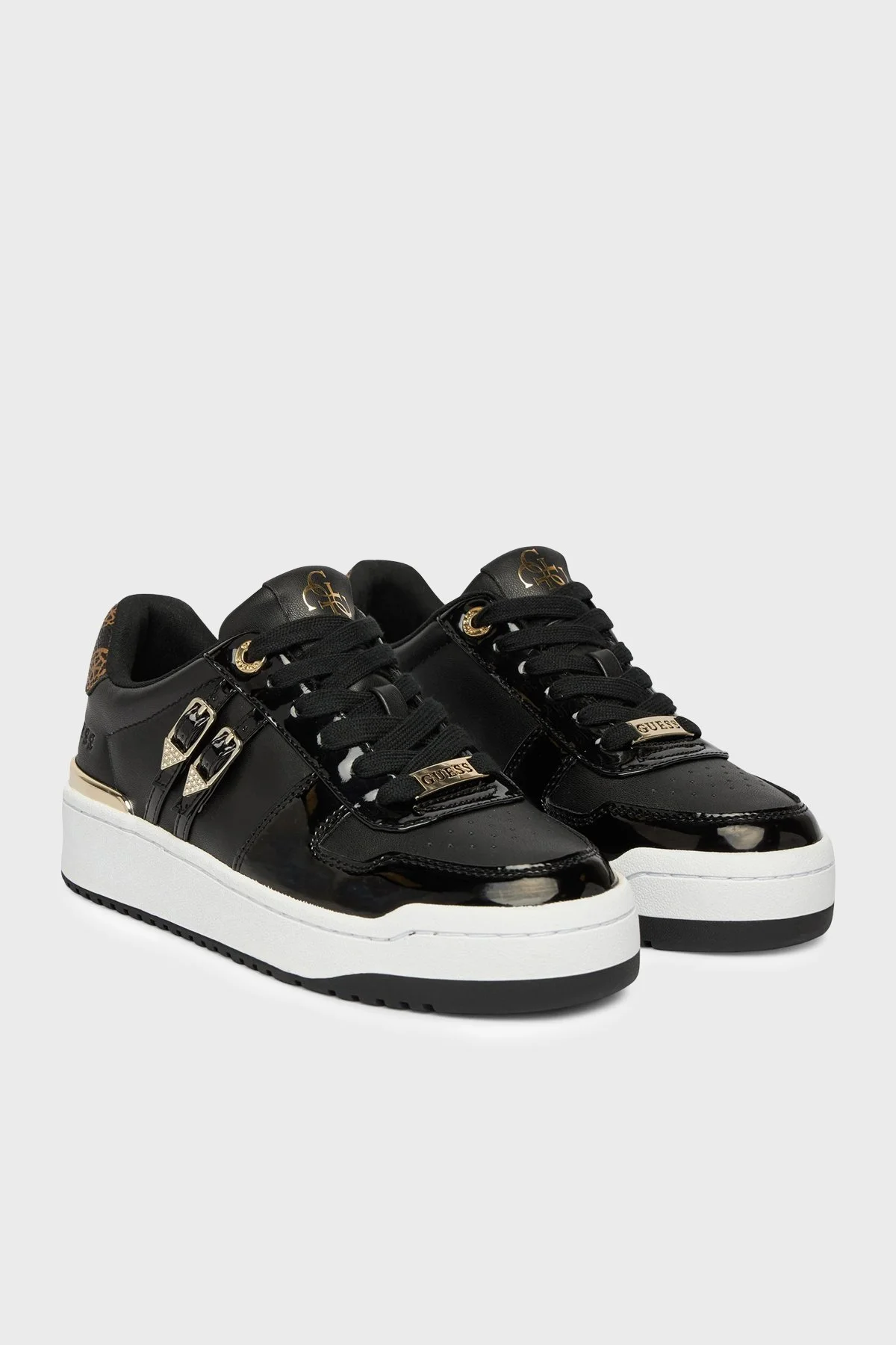 Guess Maggnet Logolu Sneaker FLFMAGELE12 Kadın Ayakkabı FLFMAG ELE12 BLACK Siyah - 3