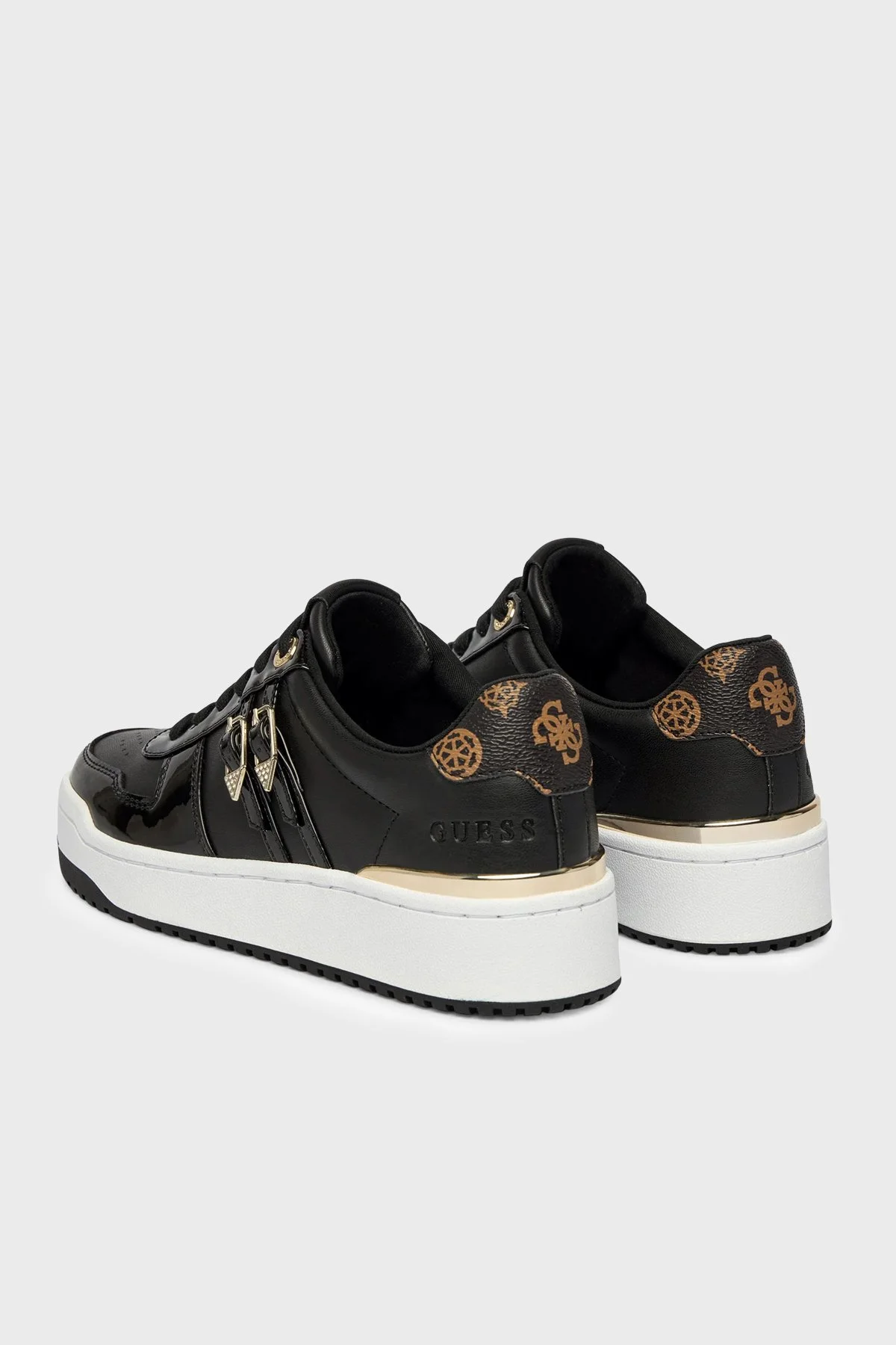 Guess Maggnet Logolu Sneaker FLFMAGELE12 Kadın Ayakkabı FLFMAG ELE12 BLACK Siyah - 4