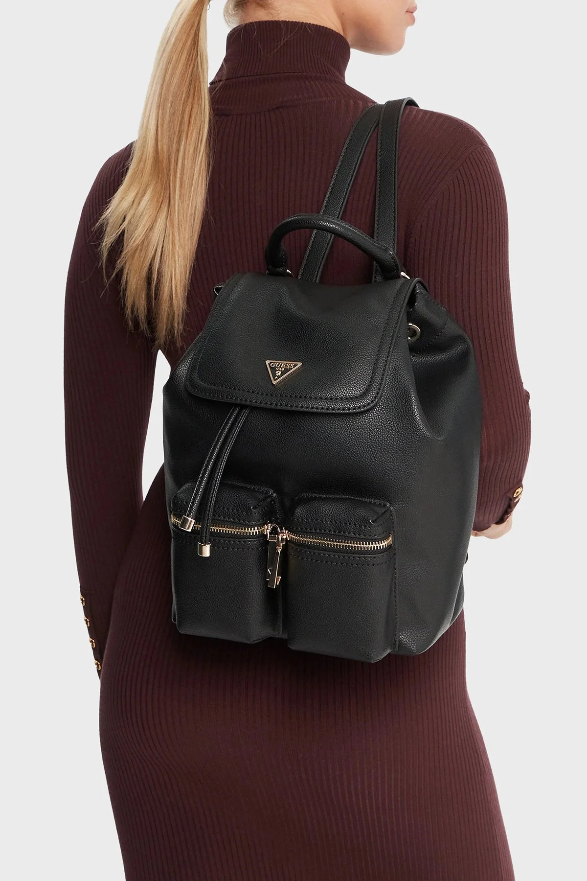 Guess Manhattan Logolu Omuz Askılı HWBG7118310 Bayan Sırt Çantası HWBG71 18310 BLA SİYAH - 2