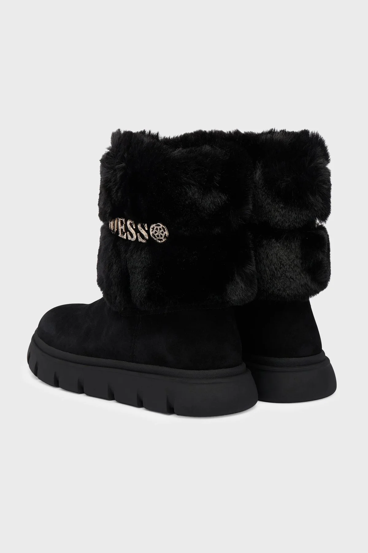 Guess Maribel Metal Logolu Yumuşak Tüylü FLFMELELE10 Kadın Bot FLFMEL ELE10 BLACK Siyah - 3