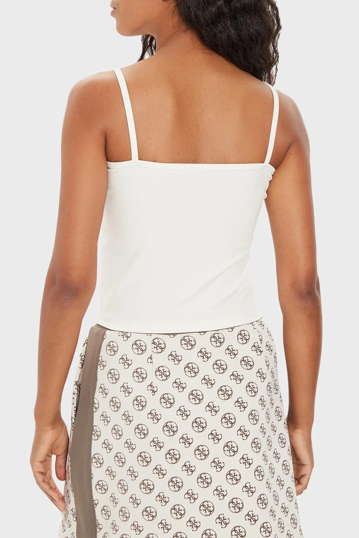 Guess Marika Streç Slim Fit İp Askılı Crop V4YP11KCD02 Bayan Top V4YP11 KCD02 G6K5 EKRU - 3