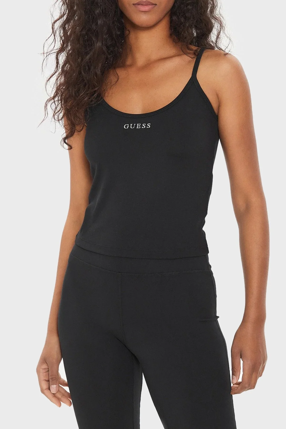 Guess Marika Streç Slim Fit İp Askılı Crop V4YP11KCD02 Bayan Top V4YP11 KCD02 JBLK SİYAH - 1