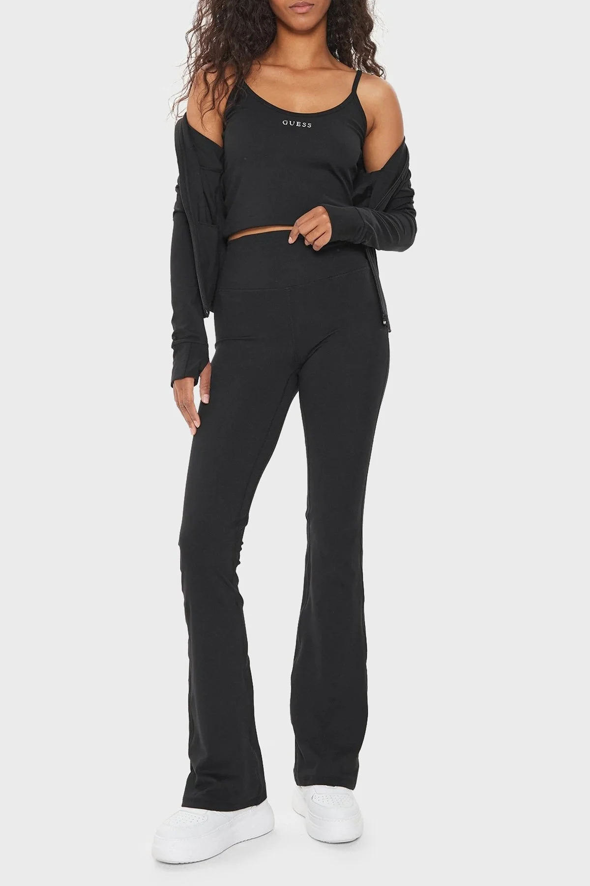 Guess Marika Streç Slim Fit İp Askılı Crop V4YP11KCD02 Bayan Top V4YP11 KCD02 JBLK SİYAH - 3