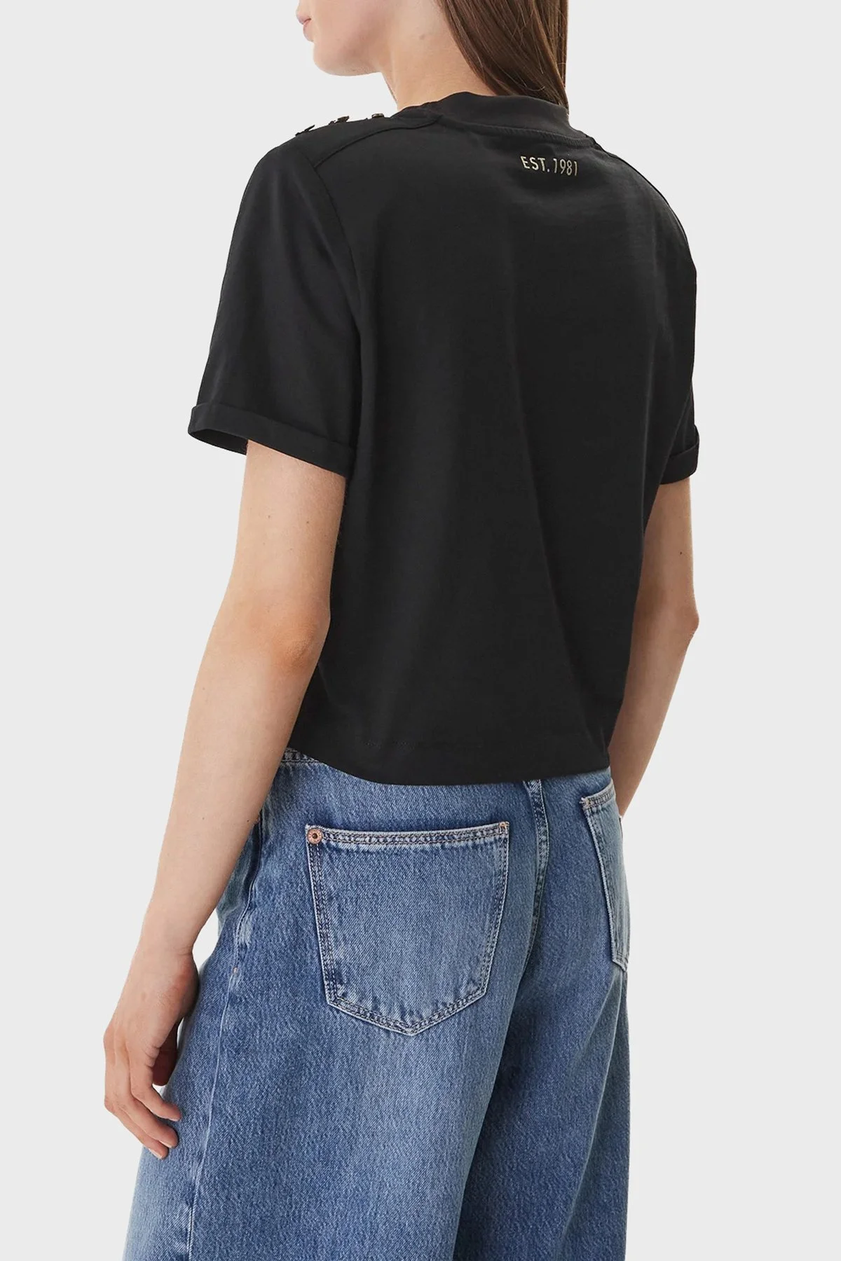 Guess Marina Logolu % 100 Pamuk Regular Fit Bisiklet Yaka W6GI06K3018 Bayan T Shirt W6GI06 K3018 JBLK SİYAH - 3