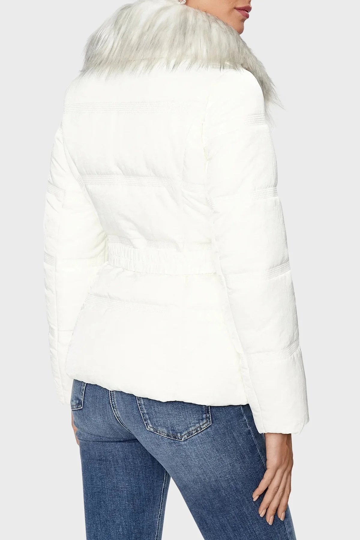 Guess Marisol Suya Dayanıklı Kemerli Şişme Bayan Mont W3BL27WFQW2 G018 BEYAZ - 2