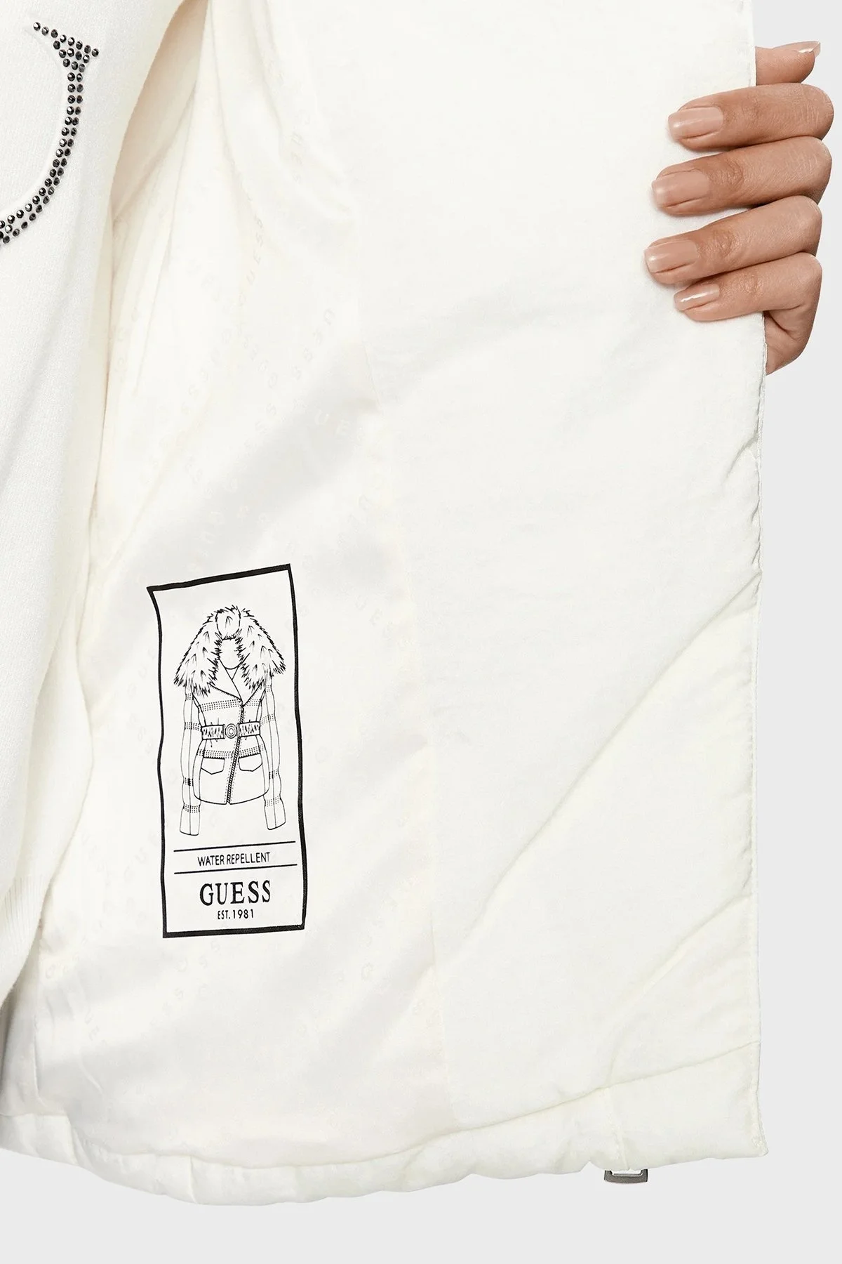 Guess Marisol Suya Dayanıklı Kemerli Şişme Bayan Mont W3BL27WFQW2 G018 BEYAZ - 5