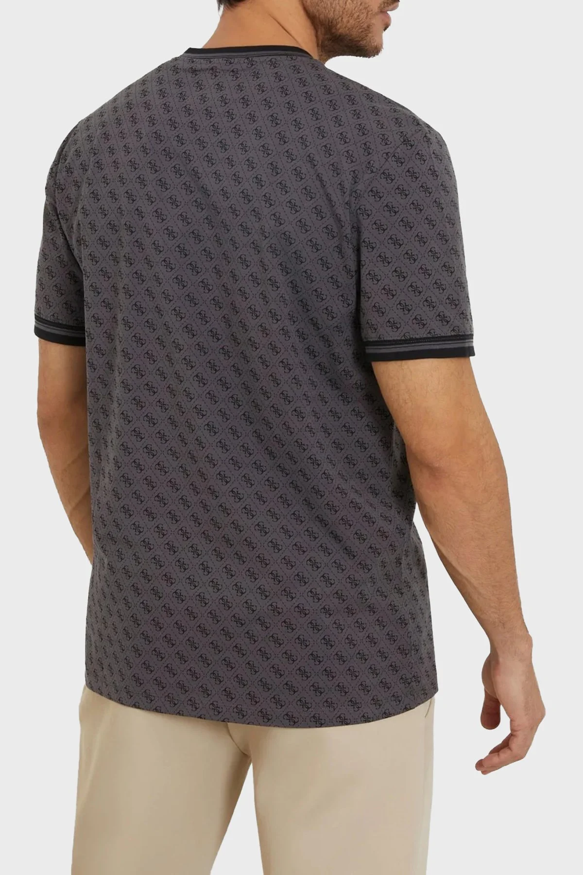 Guess Marshall Tamamı Logolu Regular Fit Bisiklet Yaka Z2YI05J1314 Erkek T Shirt Z2YI05 J1314 P9NP Gri - 3