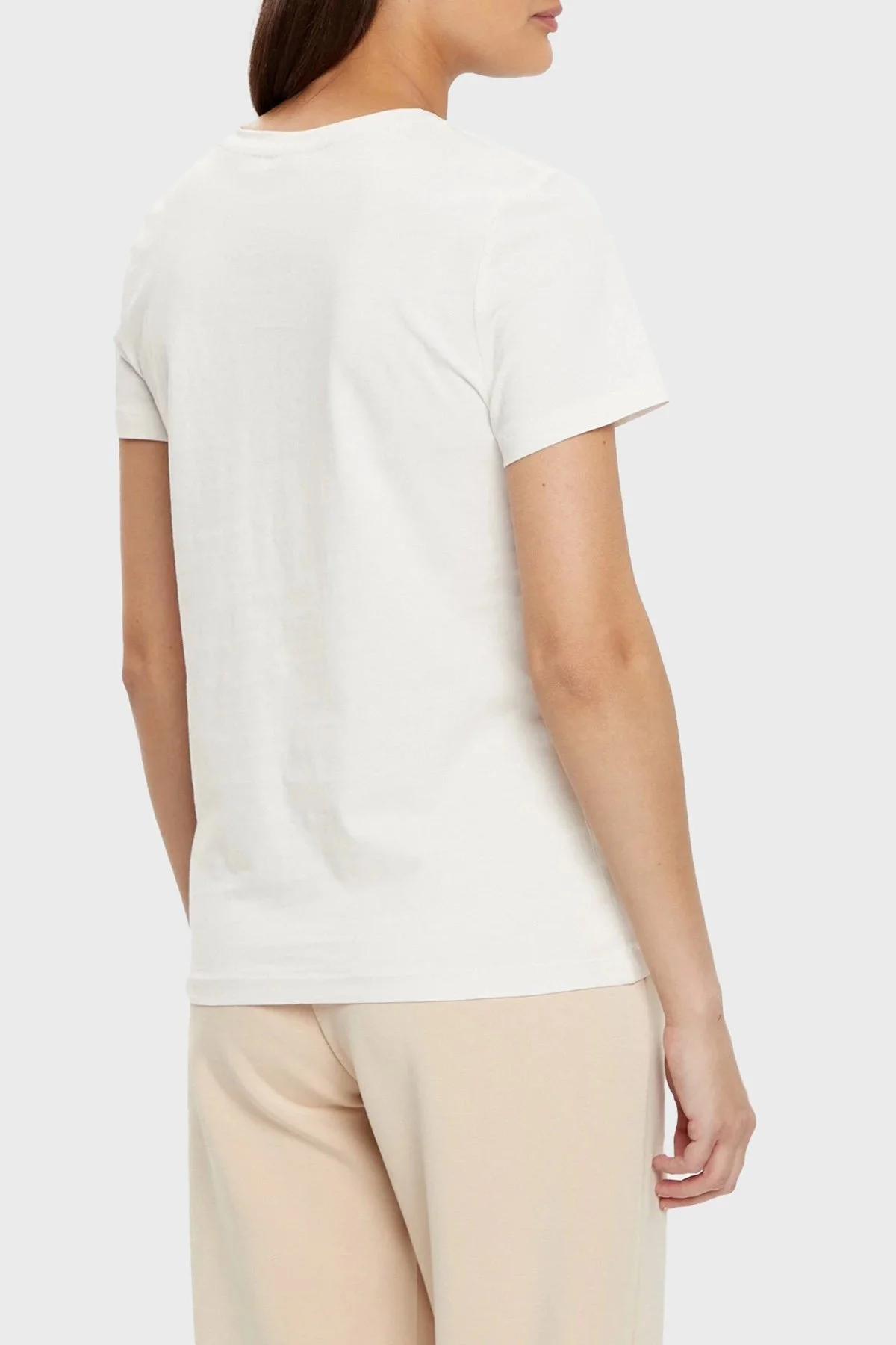 Guess Martina % 100 Pamuk Regular Fit Bisiklet Yaka Logolu V5RI06I3Z14 Bayan T Shirt V5RI06 I3Z14 G6K5 EKRU - 8