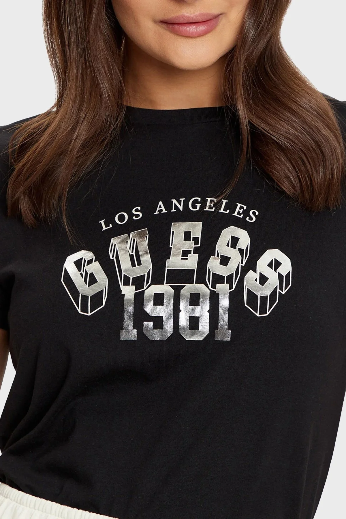 Guess Martina % 100 Pamuk Regular Fit Bisiklet Yaka Logolu V5RI06I3Z14 Bayan T Shirt V5RI06 I3Z14 JBLK SİYAH - 9