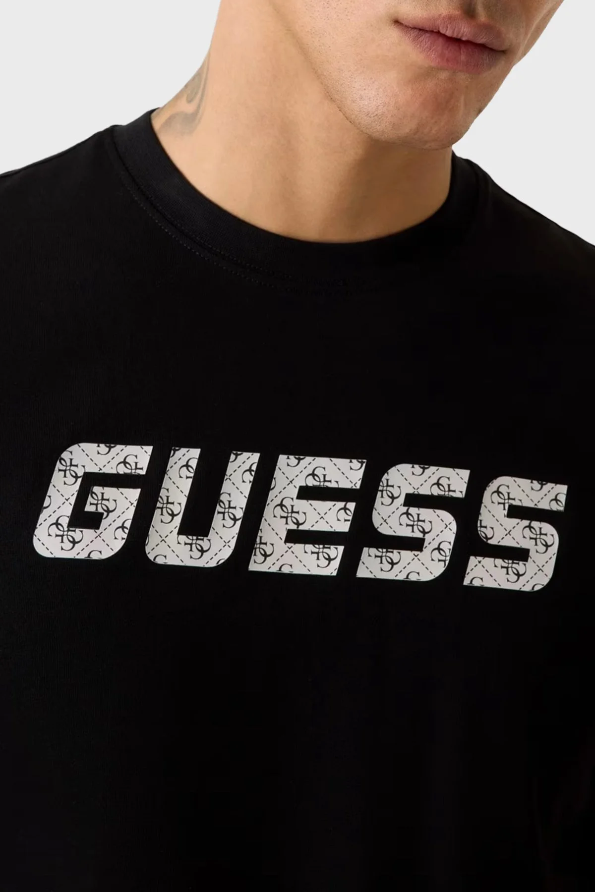 Guess Maska Pamuklu Regular Fit Bisiklet Yaka Z6RI15I3Z14 Erkek T Shirt Z6RI15 I3Z14 JBLK SİYAH - 4