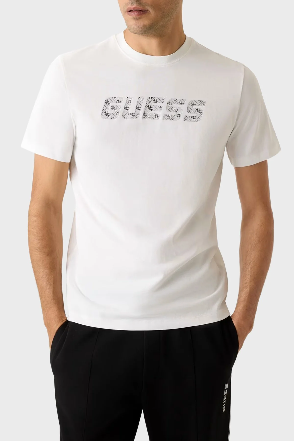 Guess Maska Pamuklu Regular Fit Logolu Bisiklet Yaka Z6RI15I3Z14 Erkek T Shirt Z6RI15 I3Z14 G018 BEYAZ - 1