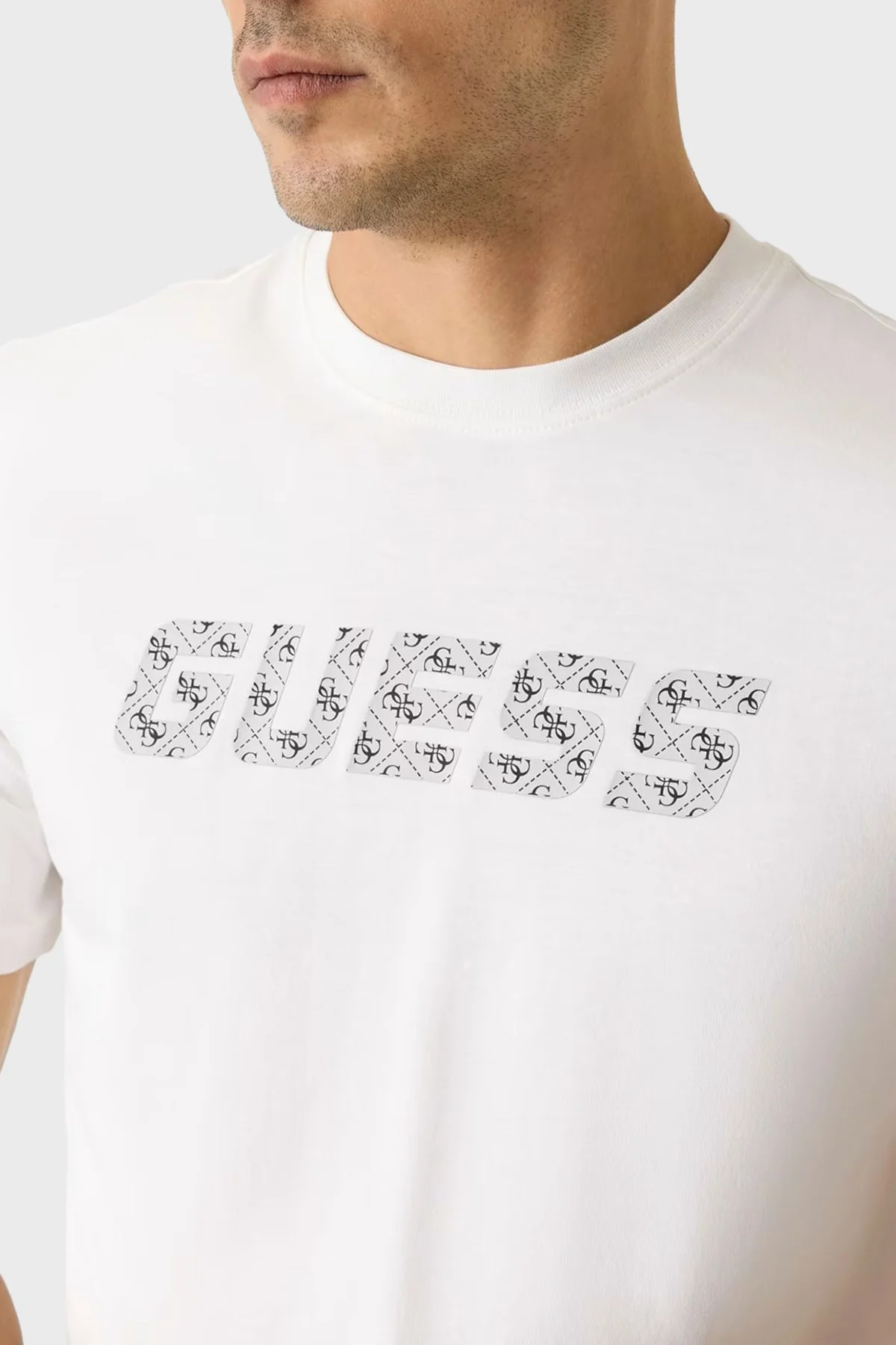 Guess Maska Pamuklu Regular Fit Logolu Bisiklet Yaka Z6RI15I3Z14 Erkek T Shirt Z6RI15 I3Z14 G018 BEYAZ - 4