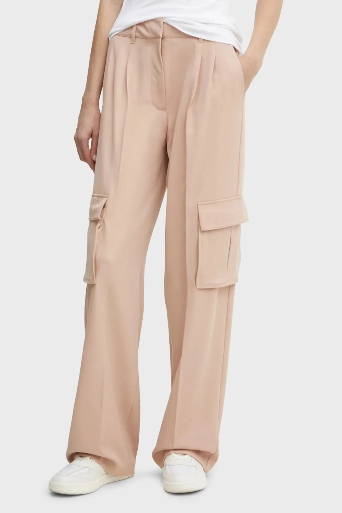 Guess Matea Regular Fit Yüksek Bel Bol Paça Kargo W5RB41WGX02 Bayan Pantolon W5RB41 WGX02 F6K9 PUDRA - 5