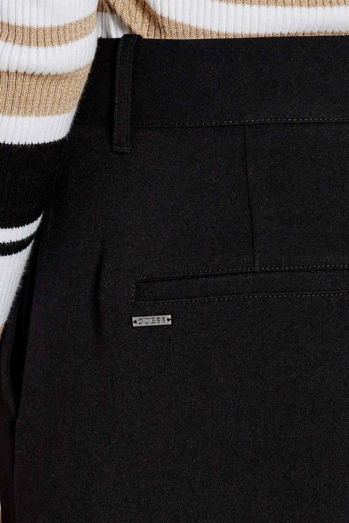 Guess Matea Regular Fit Yüksek Bel Bol Paça Kargo W5RB41WGX02 Bayan Pantolon W5RB41 WGX02 JBLK SİYAH - 8