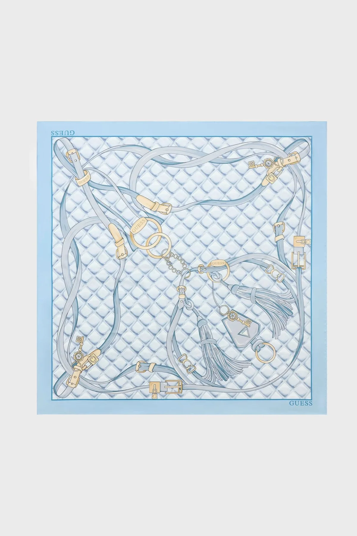 Guess Maxine Desenli 90 x 90 cm AW5535POL03 Kadın Eşarp AW5535 POL03 PDL Açık mavi - 1