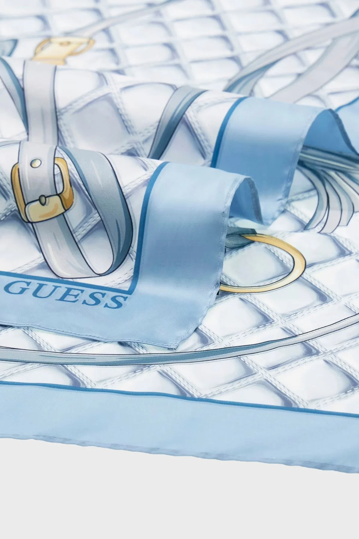 Guess Maxine Desenli 90 x 90 cm AW5535POL03 Kadın Eşarp AW5535 POL03 PDL Açık mavi - 3