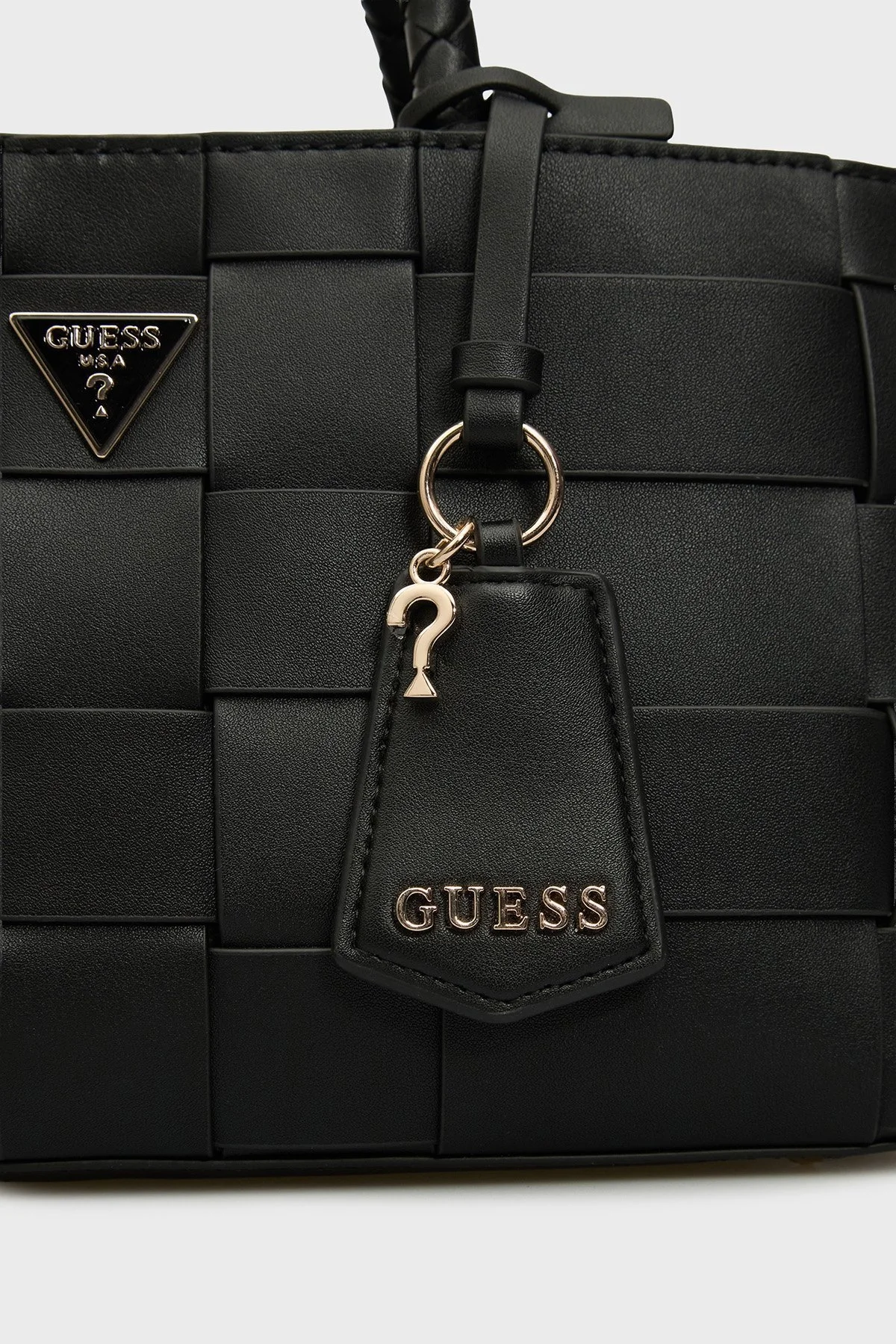 Guess Maylee Logolu Çıkarılabilir Askılı Dokuma HWWG9661060 Bayan Çanta HWWG96 61060 BLA SİYAH - 5