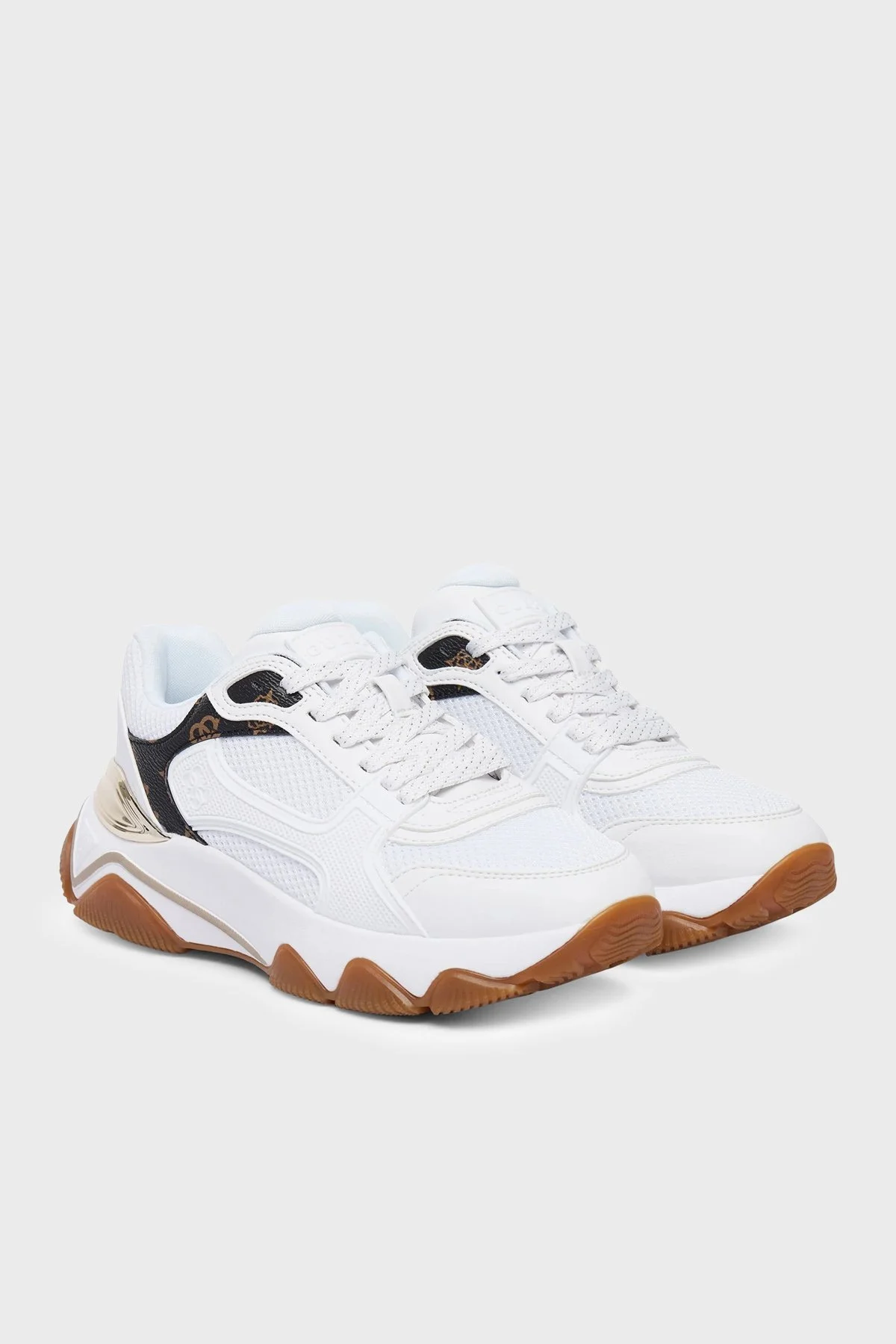 Guess Mazzy Logolu Sneaker FLTMZZELE12 Kadın Ayakkabı FLTMZZ ELE12 WHIBR Beyaz-kahve - 2
