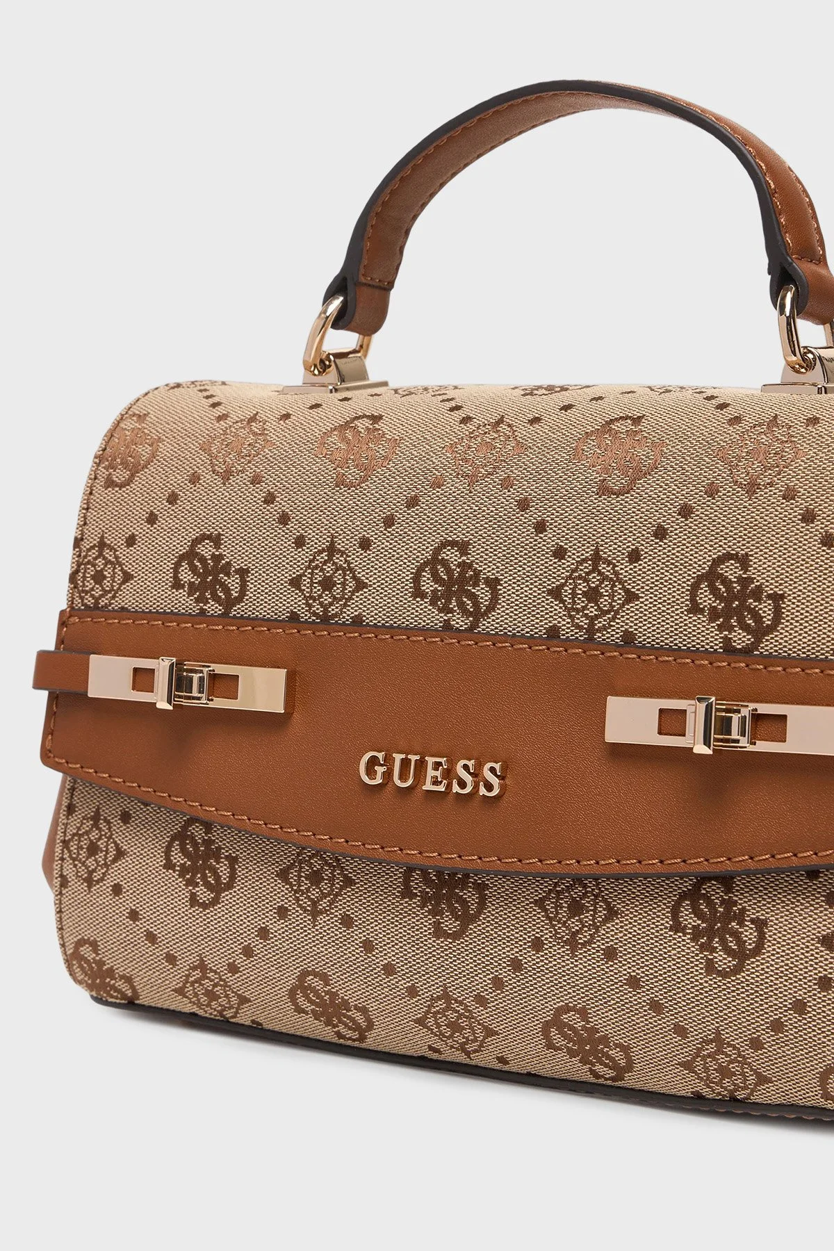 Guess Melinda 4G Logolu Çıkarılabilir Askılı HWJP9902200 Bayan Çanta HWJP99 02200 LTL KAHVE - 5