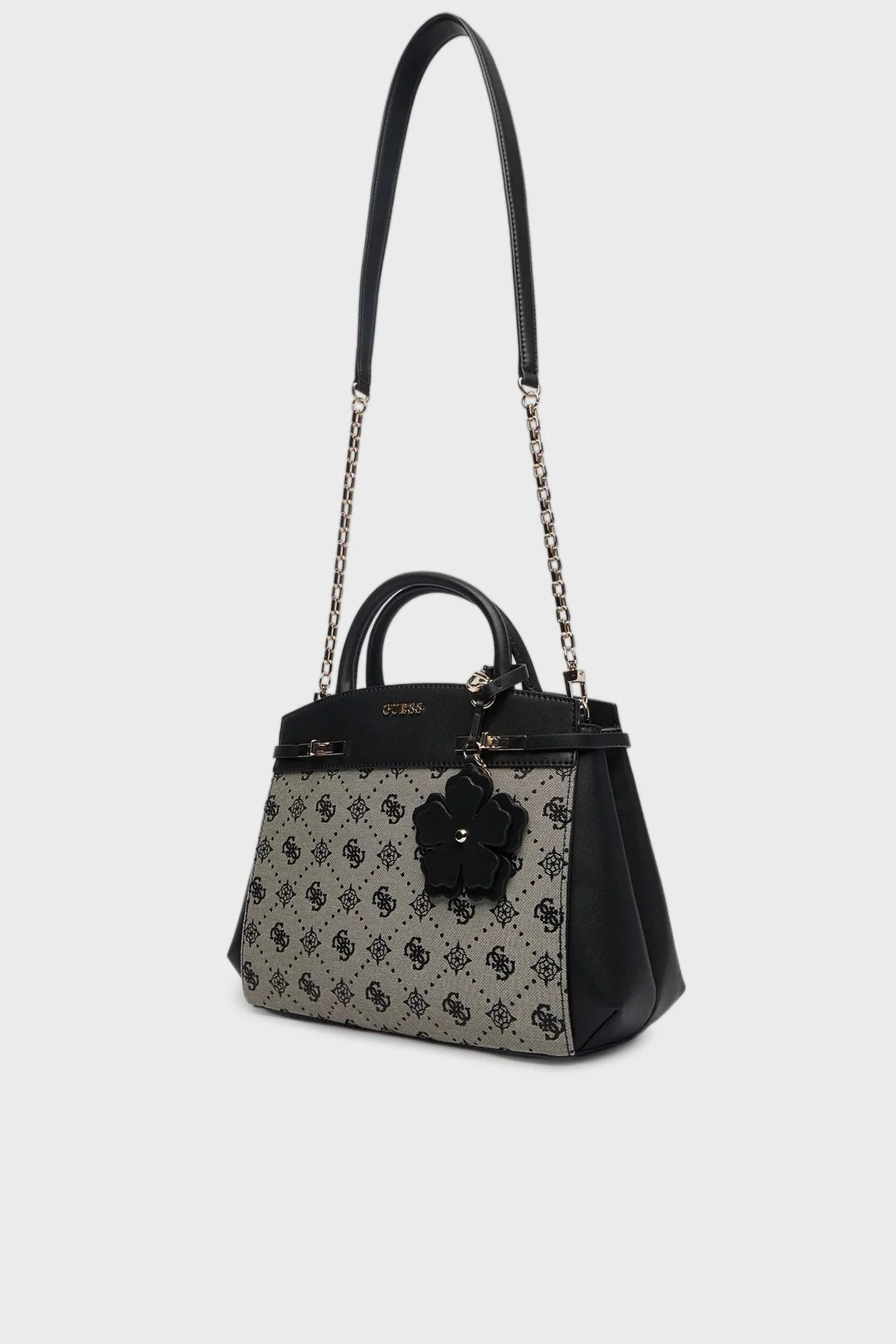 Guess Melinda 4G Logolu Çıkarılabilir Zincir Askılı HWJP9902060 Bayan Çanta HWJP99 02060 BLO SİYAH - 4