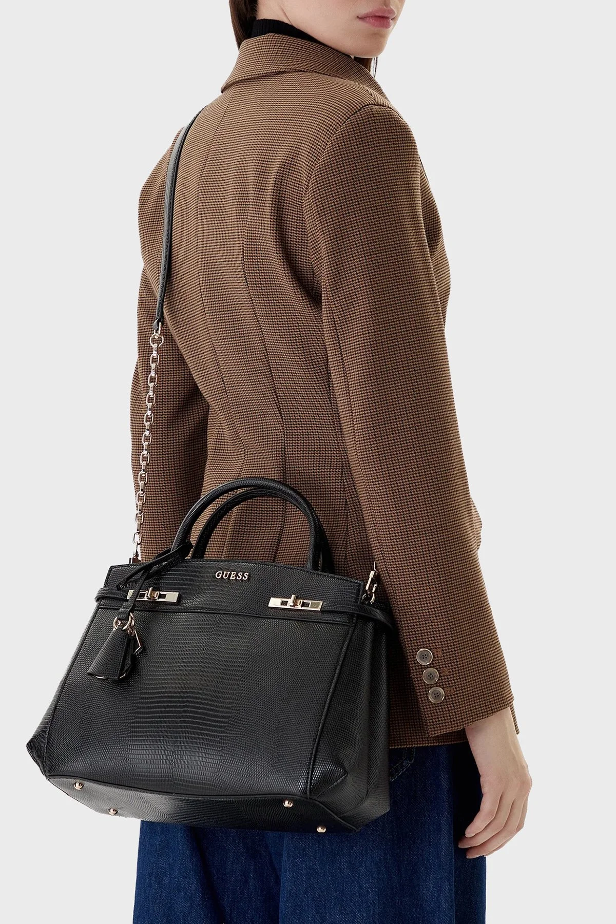 Guess Melinda Logolu Çıkarılabilir Zincir Askılı HWKL9933060 Bayan Çanta HWKL99 33060 BLA SİYAH - 2