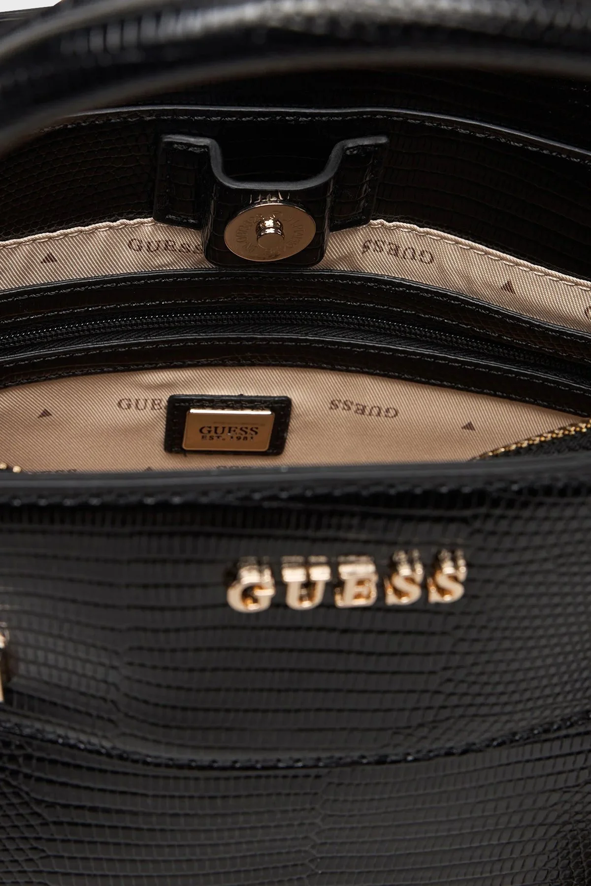 Guess Melinda Logolu Çıkarılabilir Zincir Askılı HWKL9933060 Bayan Çanta HWKL99 33060 BLA SİYAH - 6