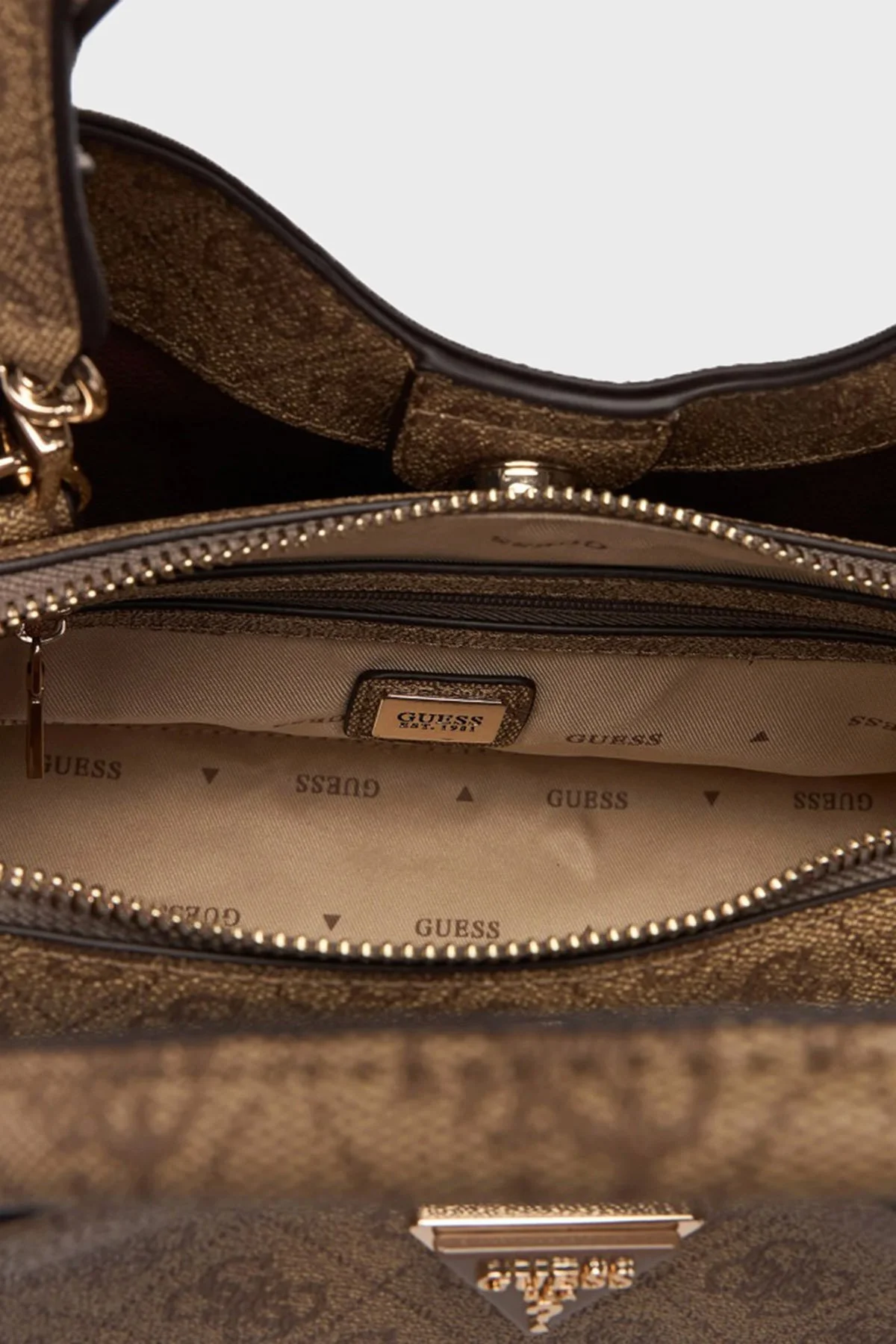 Guess Meridian Logolu Çıkarılabilir Askılı HWSG6974050 Kadın Çanta HWSG69 74050 LTL Kahve - 3