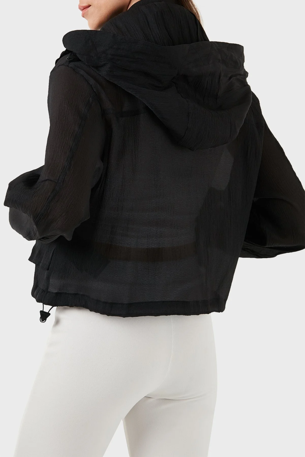 Guess Mia Kapüşonlu Organze Mevsimlik W4GL06WG450 Bayan Ceket W4GL06 WG450 JBLK SİYAH - 2