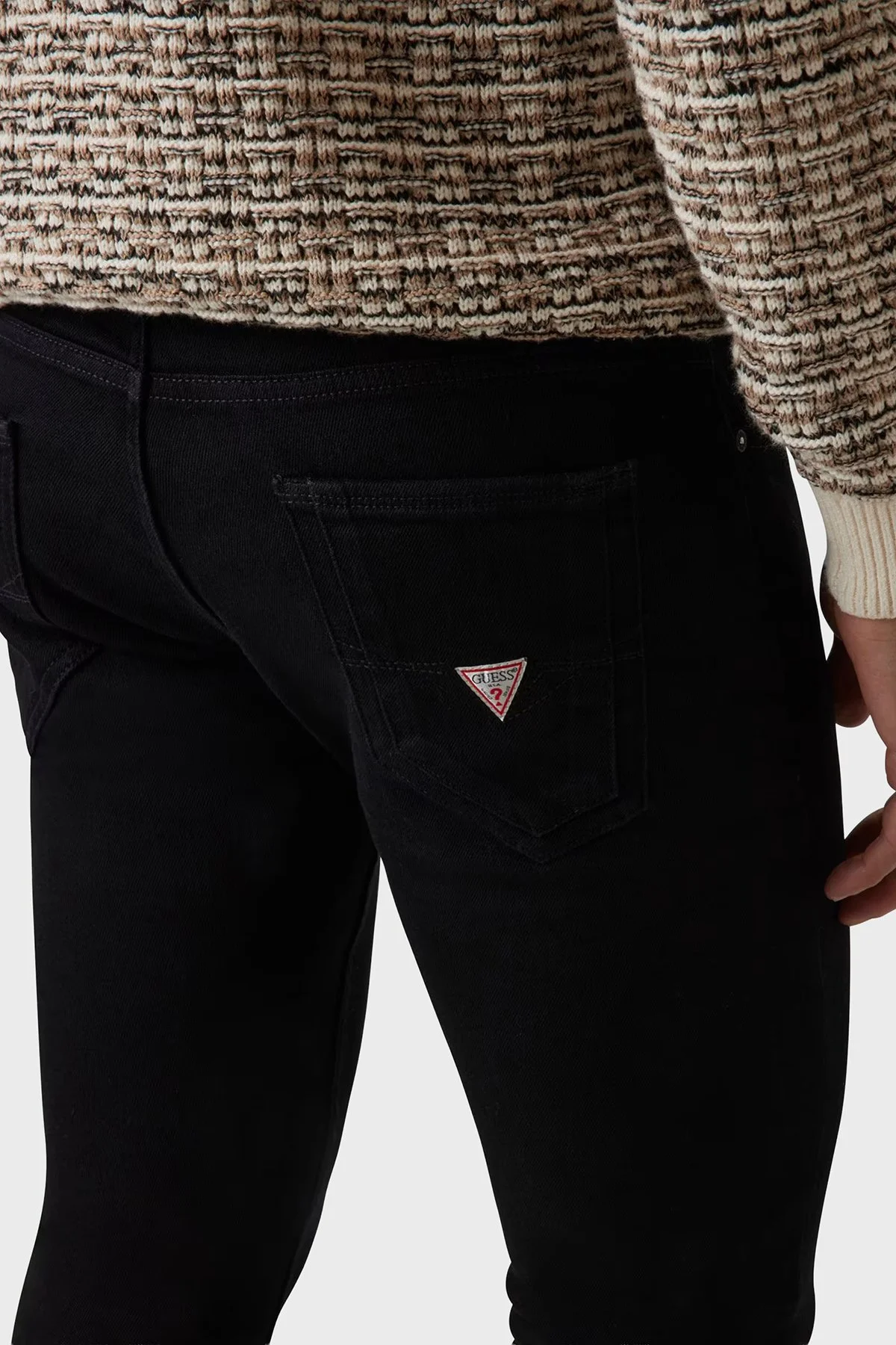 Guess Miami Streç Pamuklu Skinny Fit Düşük Bel Dar Paça M2YAN1D4Q51 Erkek Pantolon M2YAN1 D4Q51 2CRB SİYAH - 4